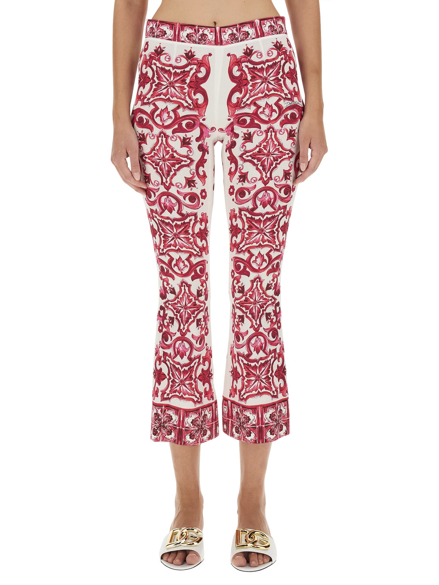 Dolce & Gabbana dolce & gabbana majolica print charmeuse pants