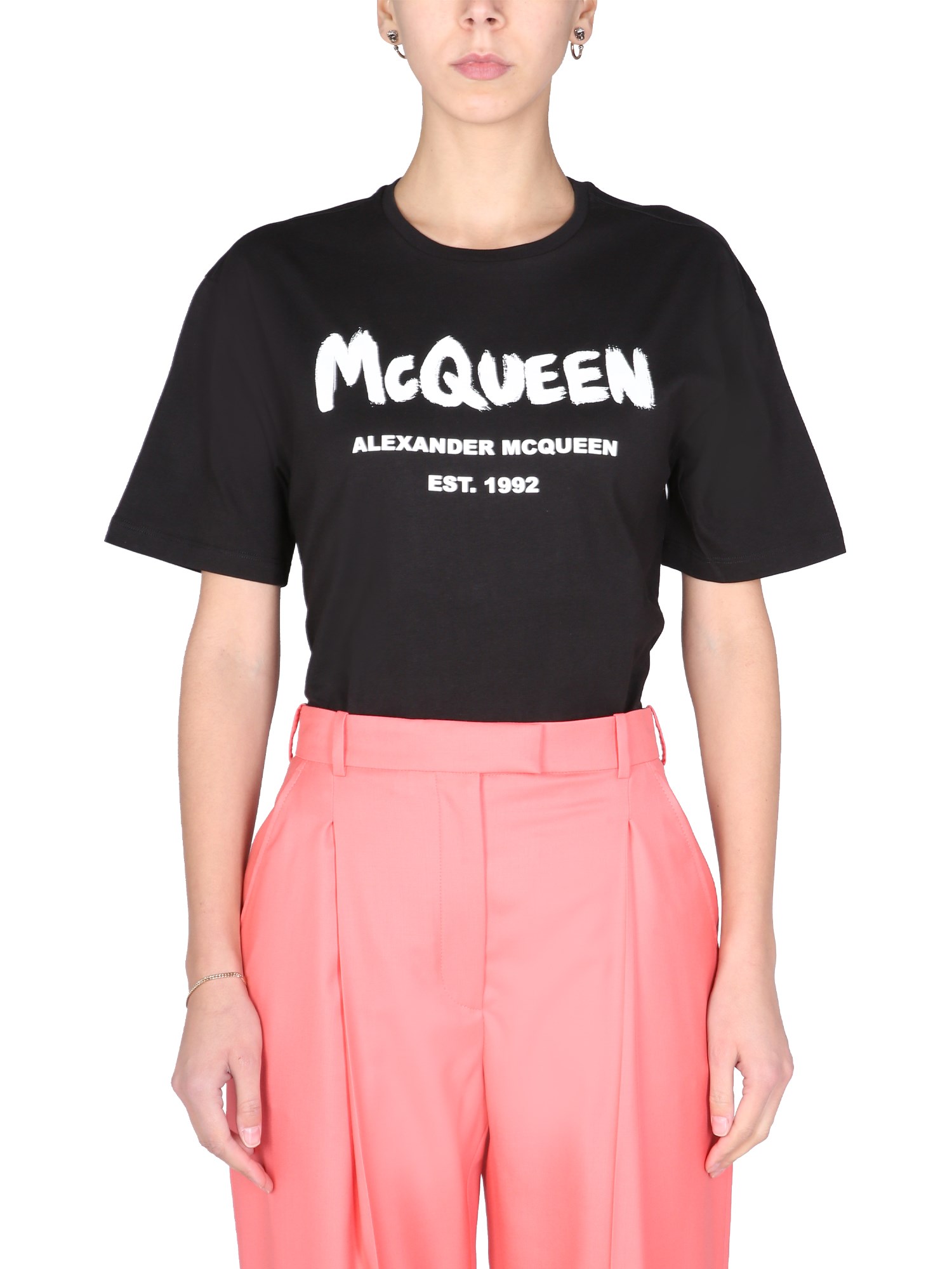 Alexander McQueen alexander mcqueen graffito logo print t-shirt