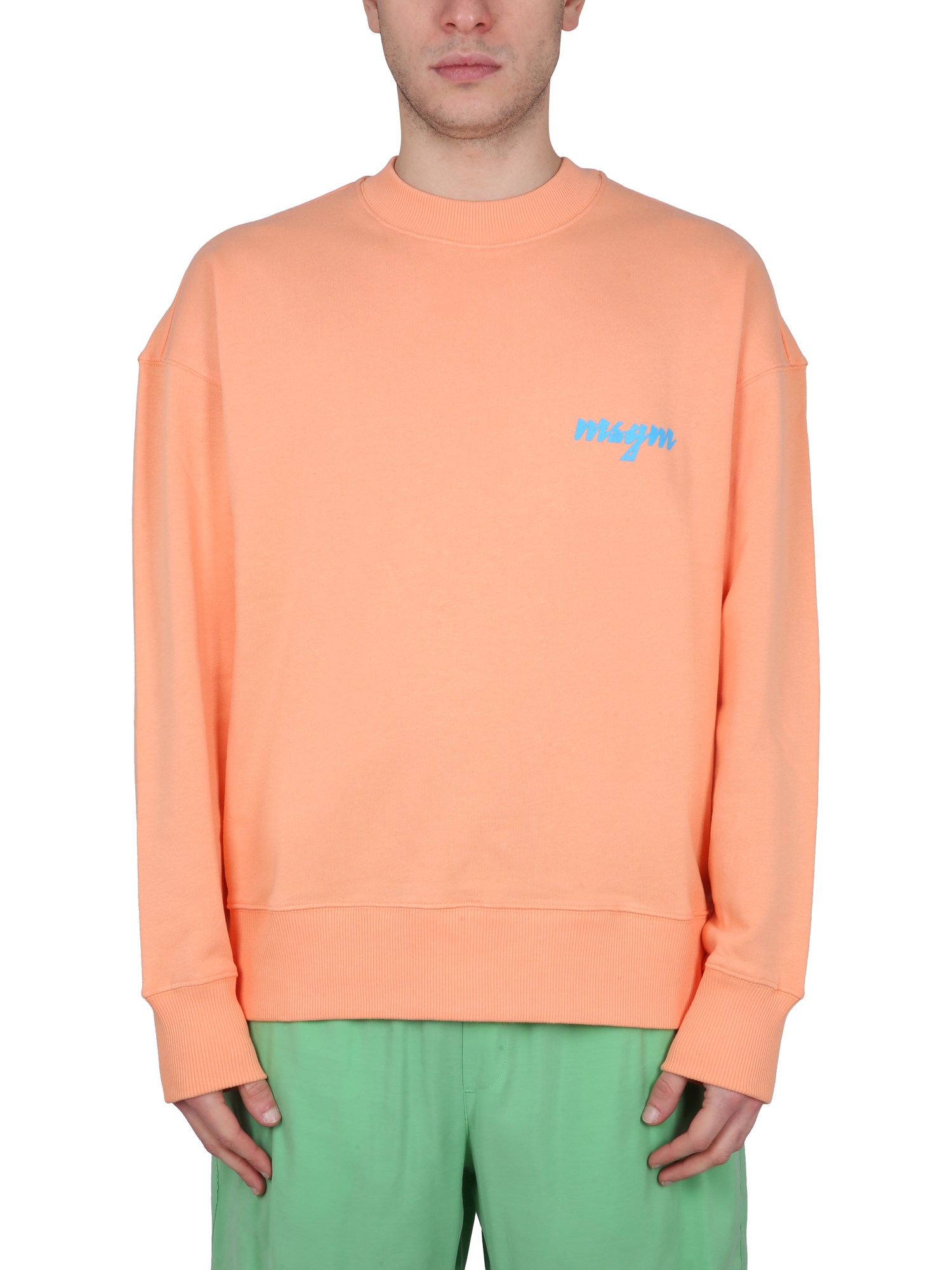 Msgm msgm crewneck sweatshirt with logo