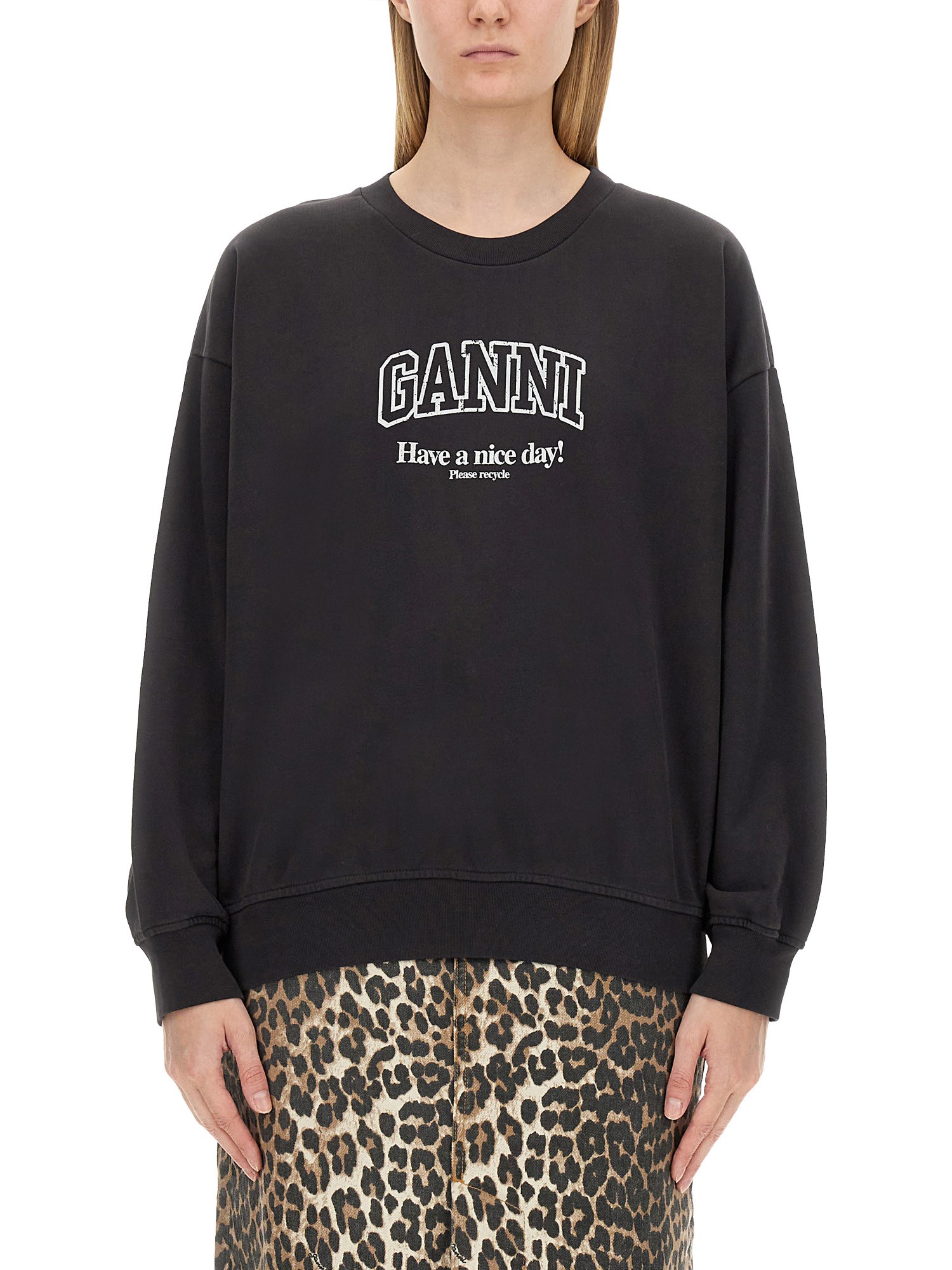 Ganni ganni sweatshirt with logo