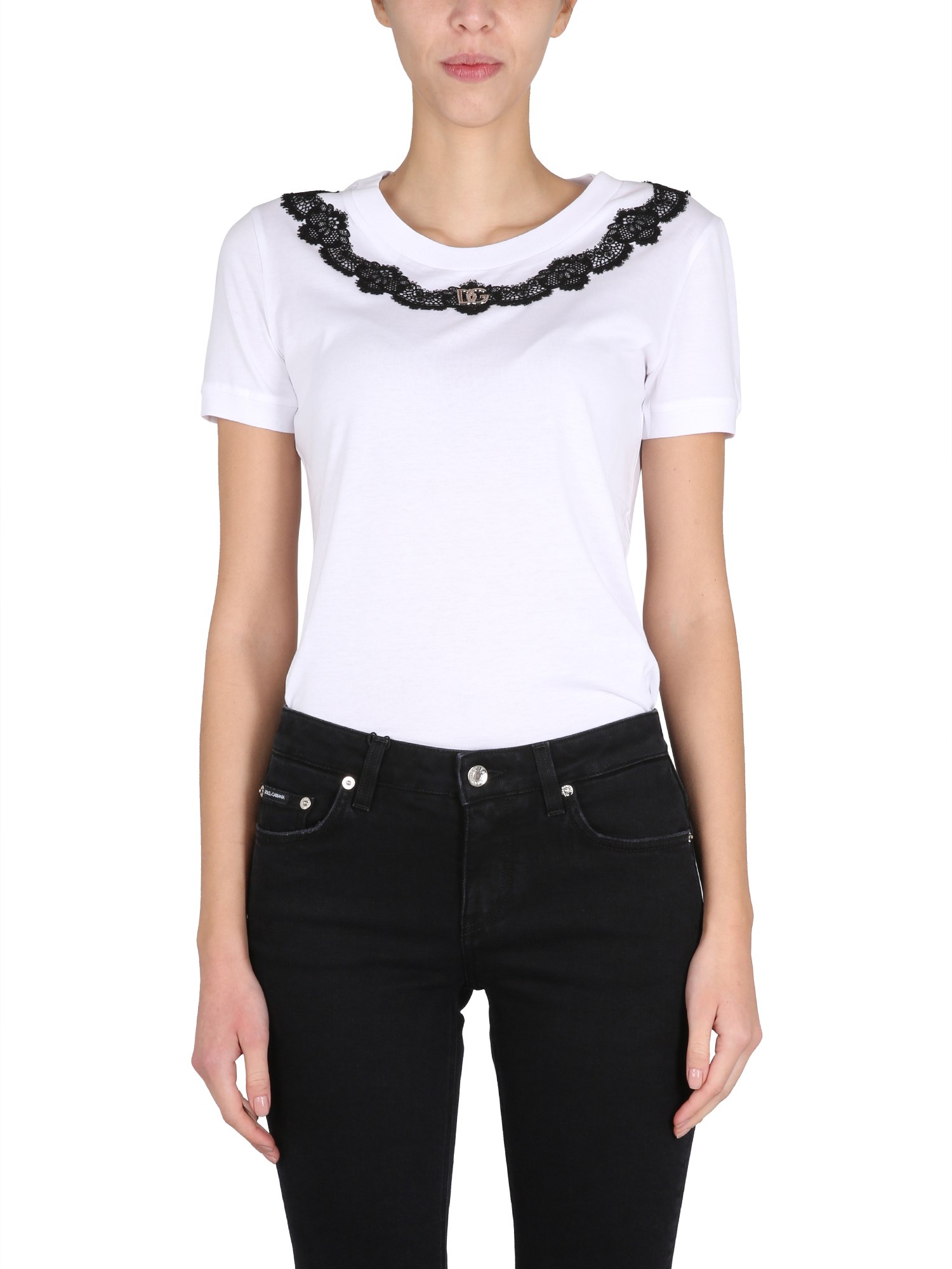 Dolce & Gabbana dolce & gabbana t-shirt with lace insert