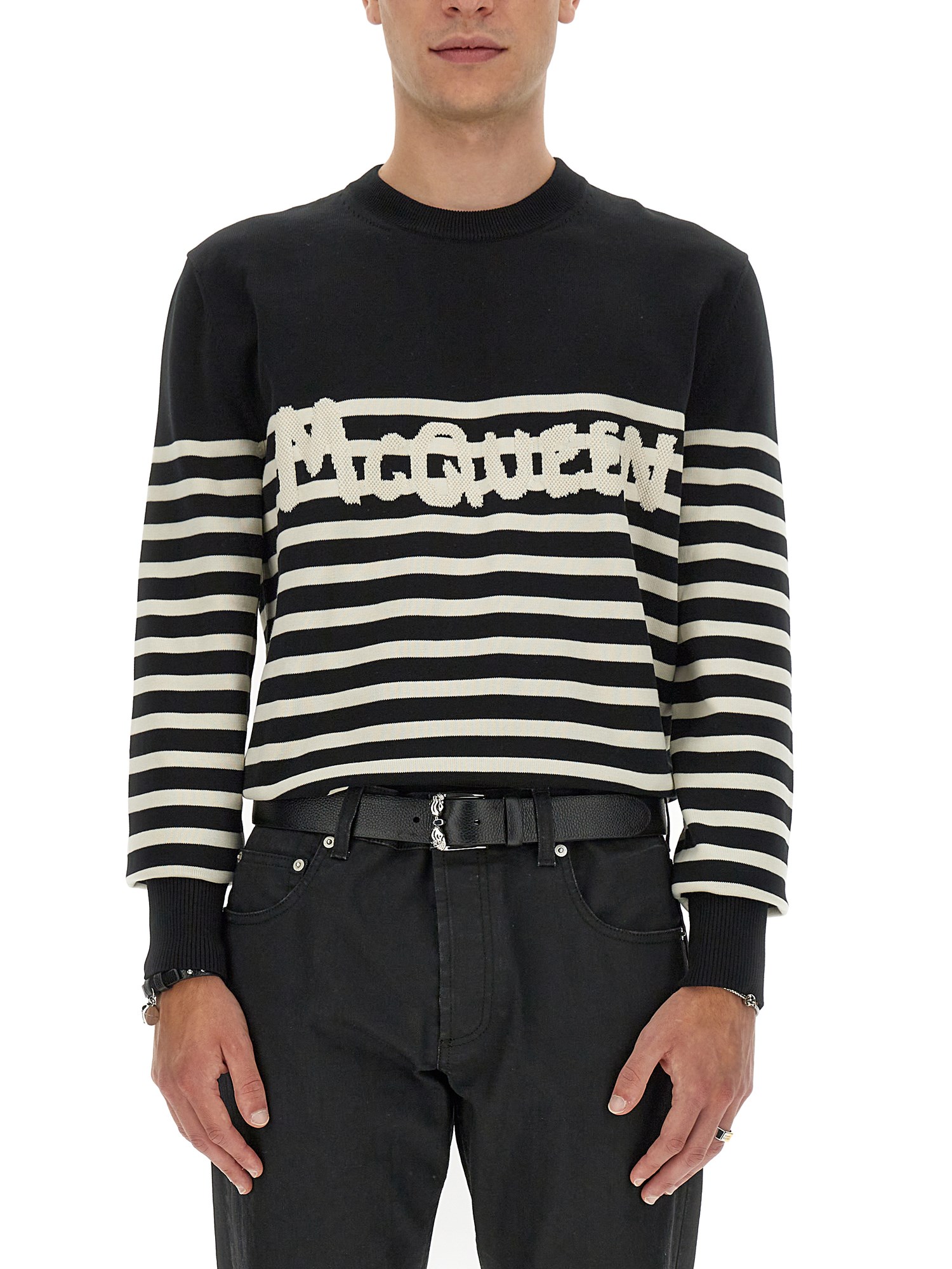 Alexander McQueen alexander mcqueen jersey with graffiti logo inlay