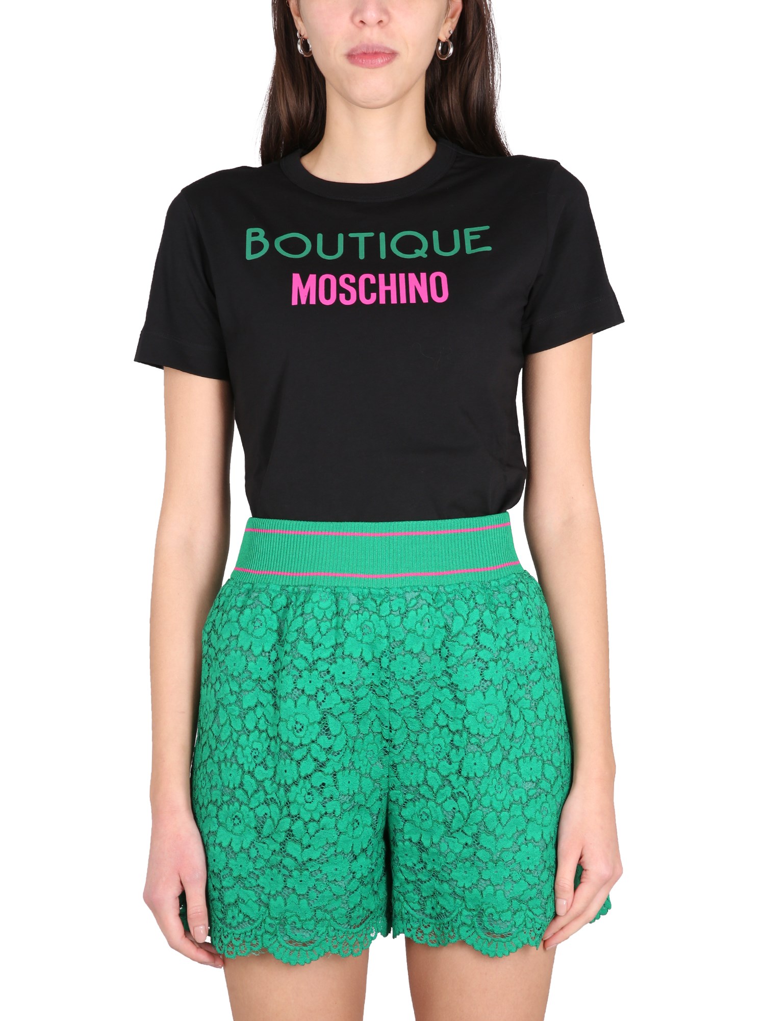 Boutique Moschino boutique moschino crewneck t-shirt with logo