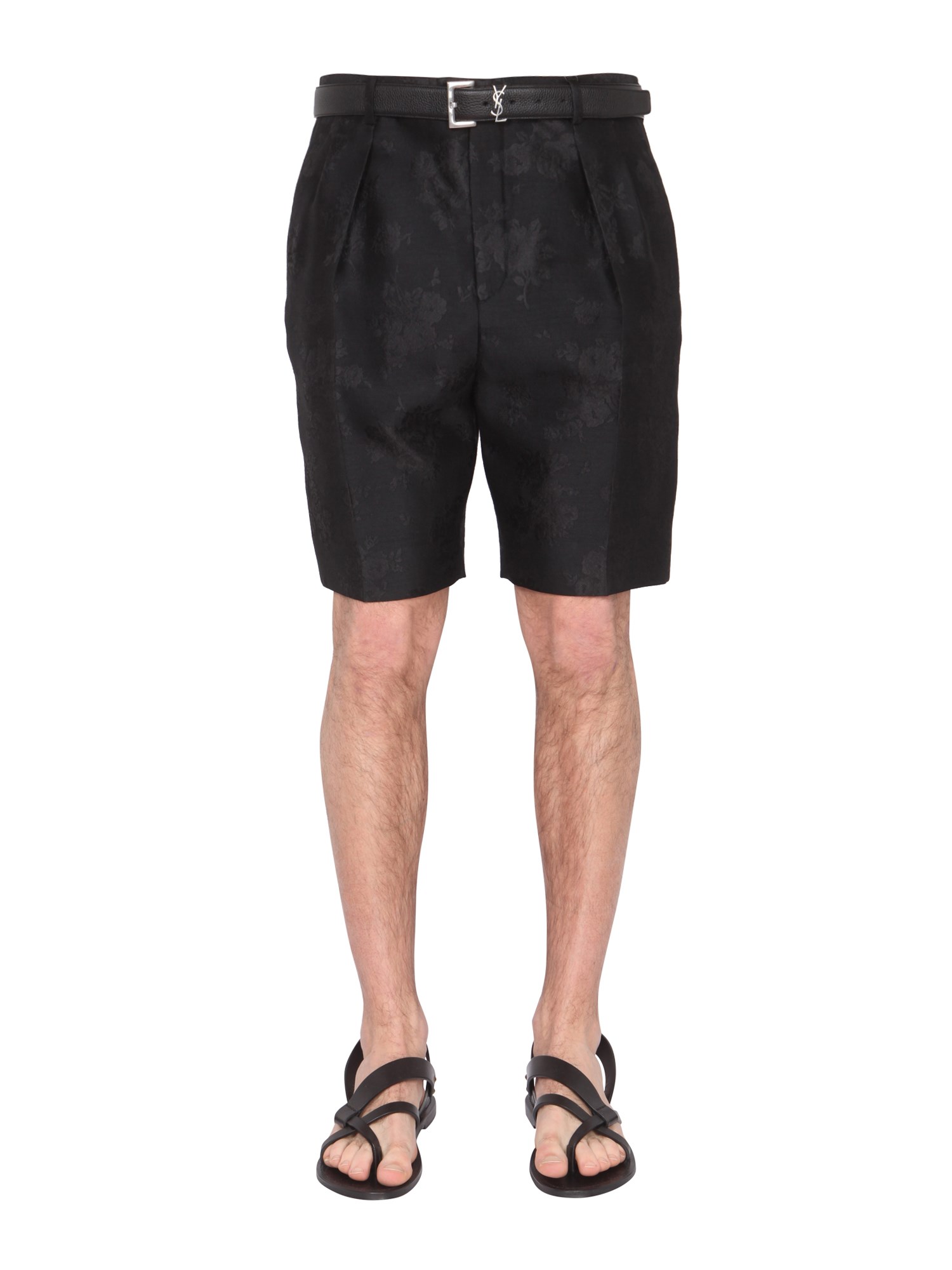 Saint Laurent saint laurent wool and silk jacquard shorts