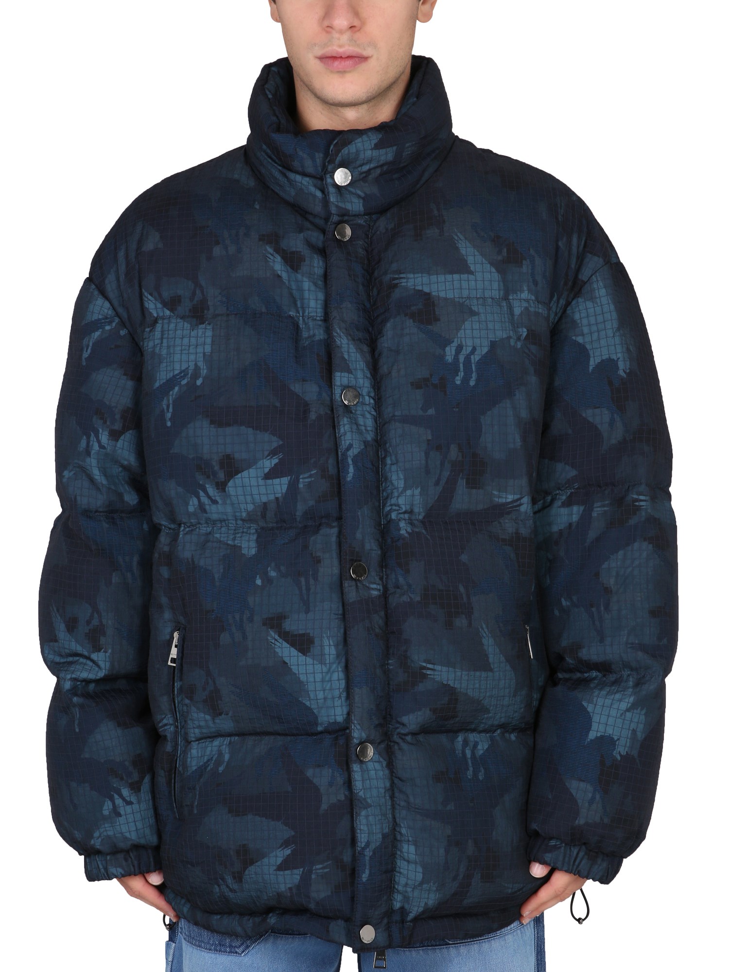 Etro etro down jacket with pegasus print