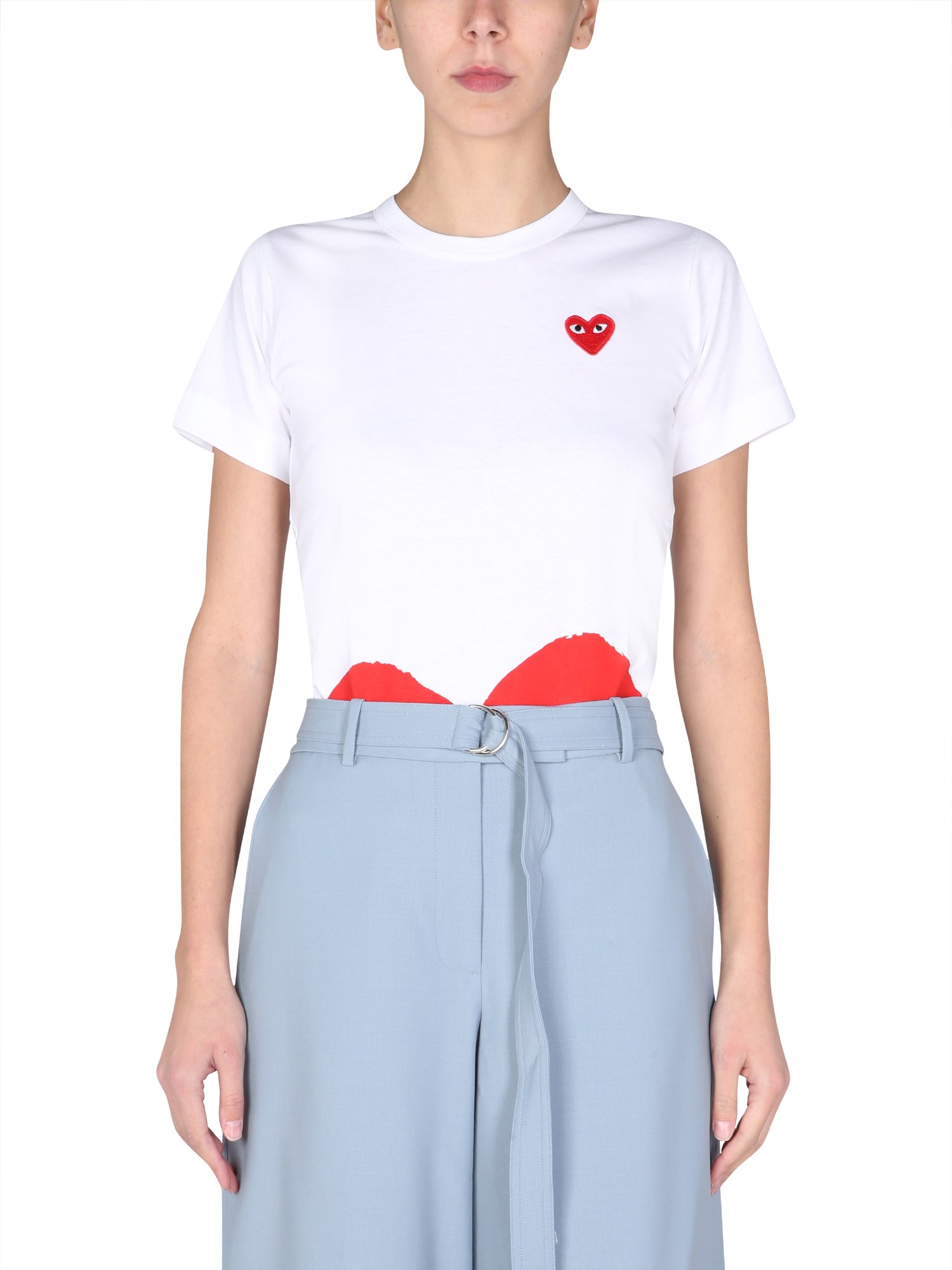 Comme Des Garçons Play comme des garcons play logo print t-shirt