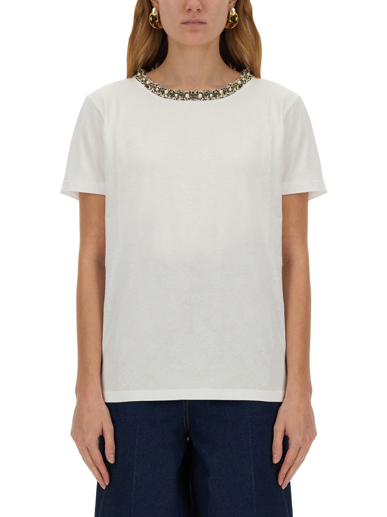 Nina Ricci nina ricci t-shirt with embroidered collar