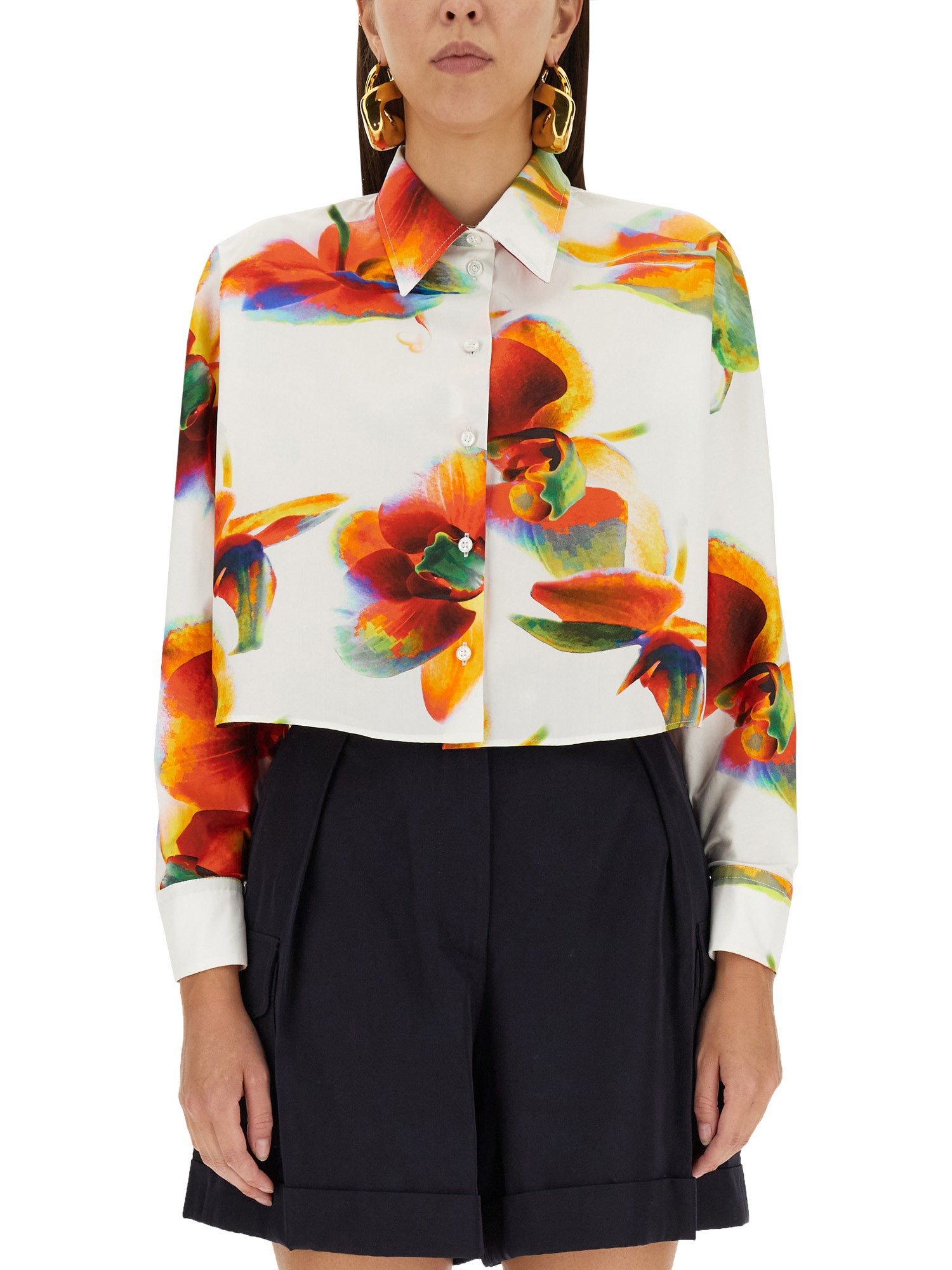 Alexander McQueen alexander mcqueen solarised orchid print shirt