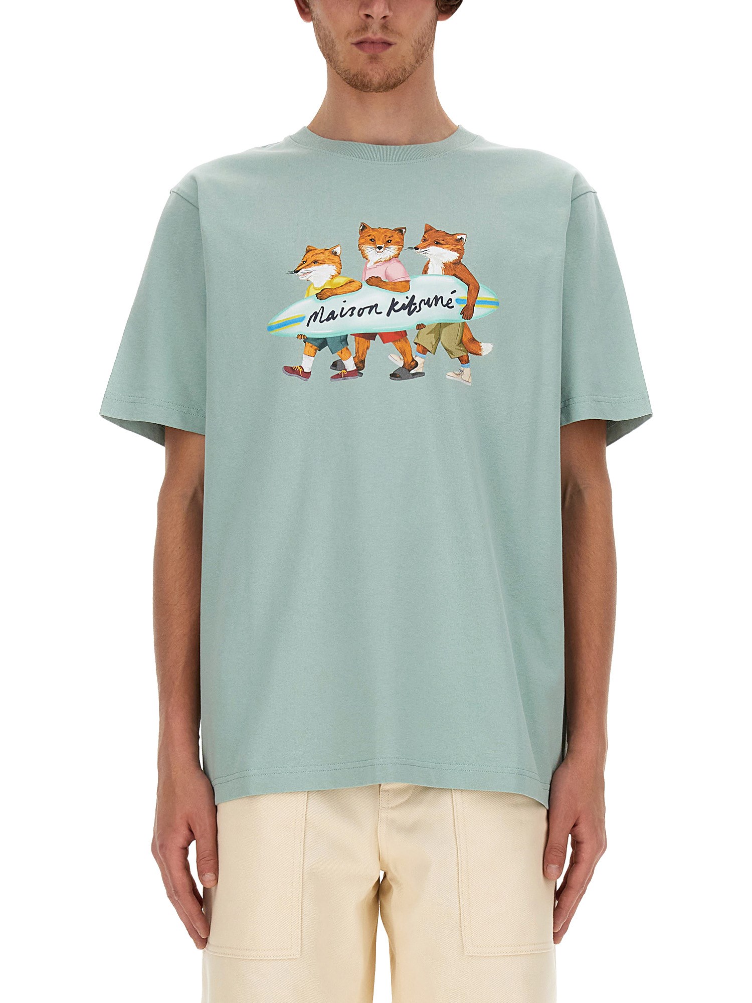Maison Kitsuné maison kitsuné "surfing foxes" t-shirt