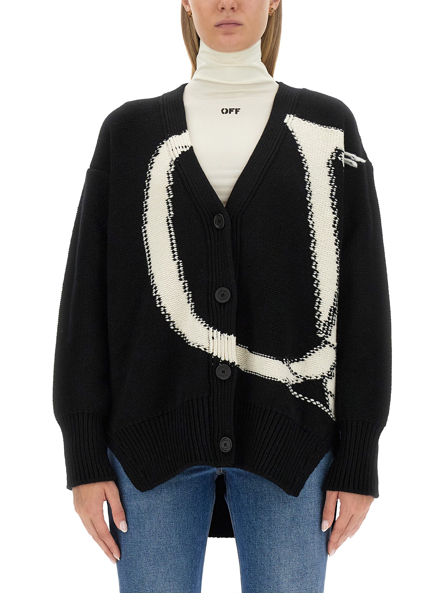 OFF-WHITE off-white maxi logo cardigan