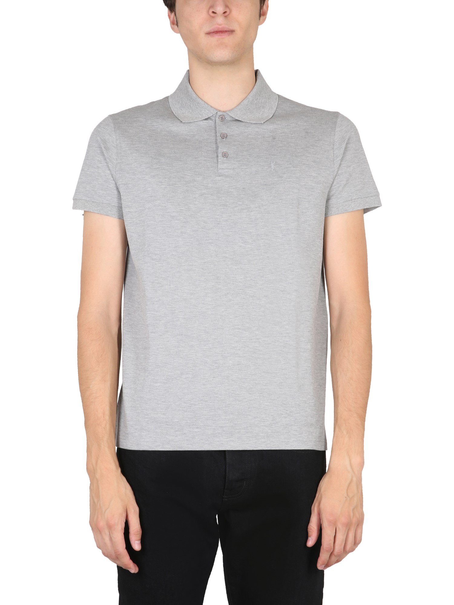 Saint Laurent saint laurent polo con ricamo logo monogram