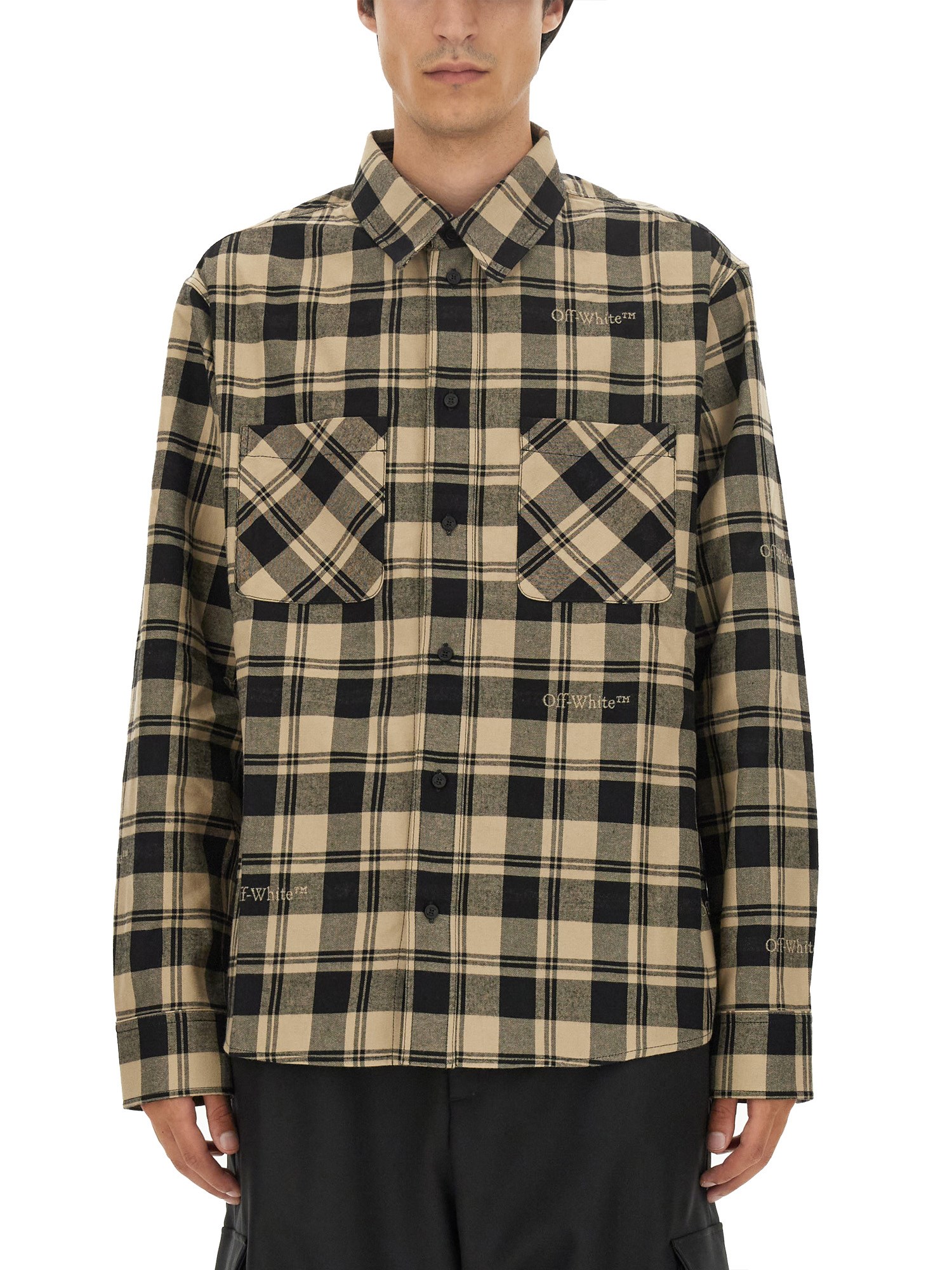 OFF-WHITE off-white check print shirt