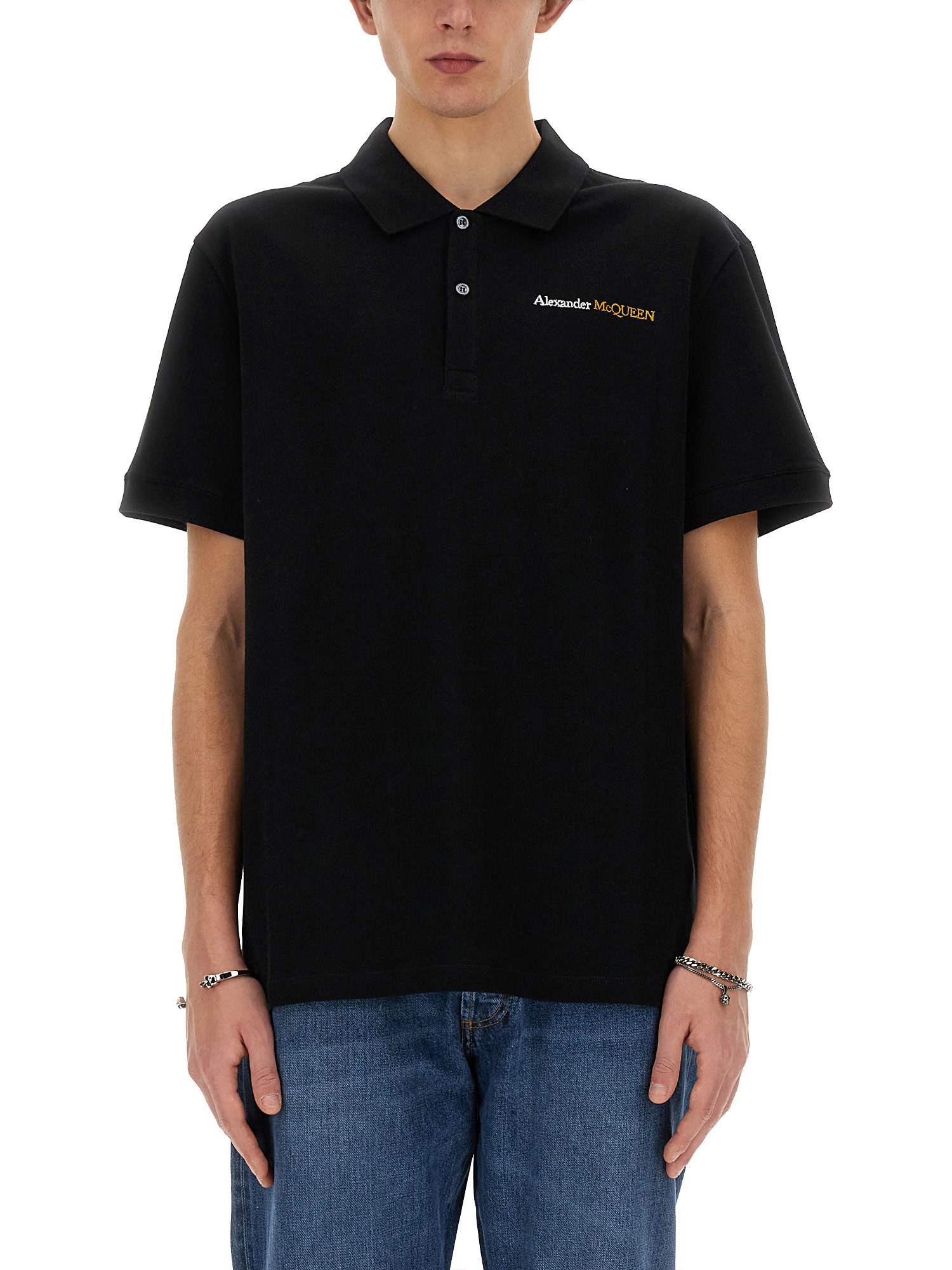 Alexander McQueen alexander mcqueen polo with logo embroidery