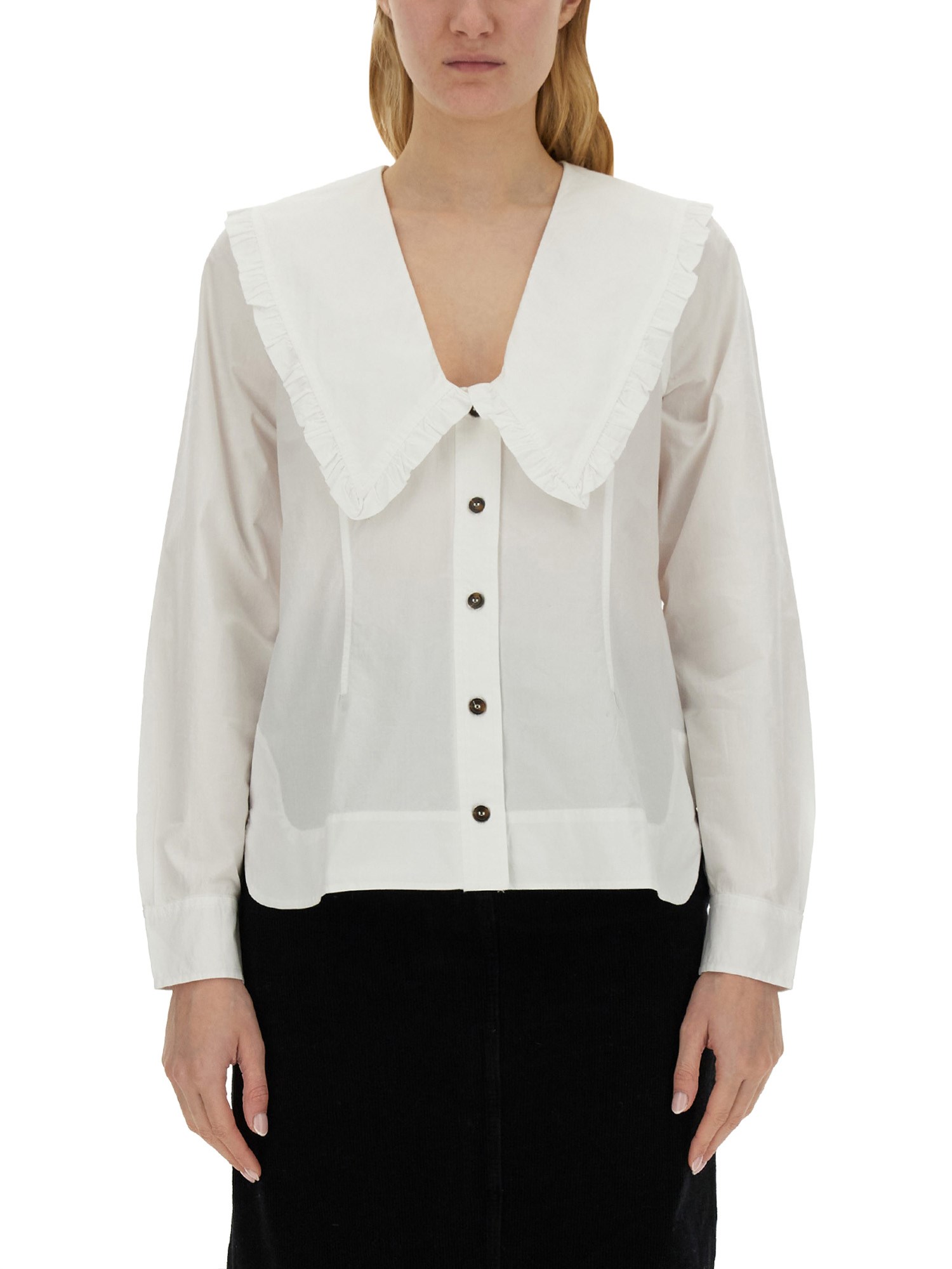 Ganni ganni peter pan collar shirt