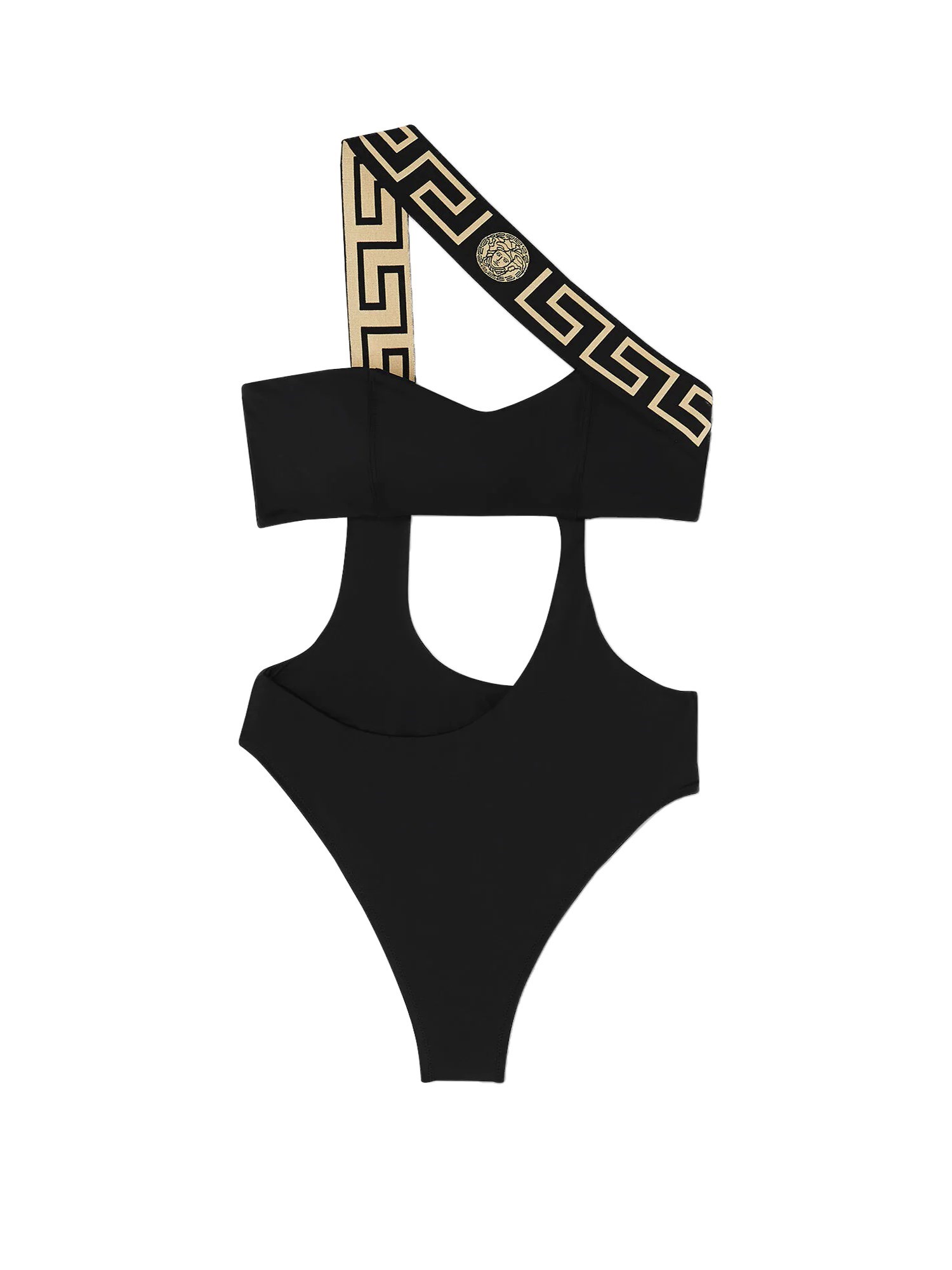 Versace versace one piece swimsuit with greek border