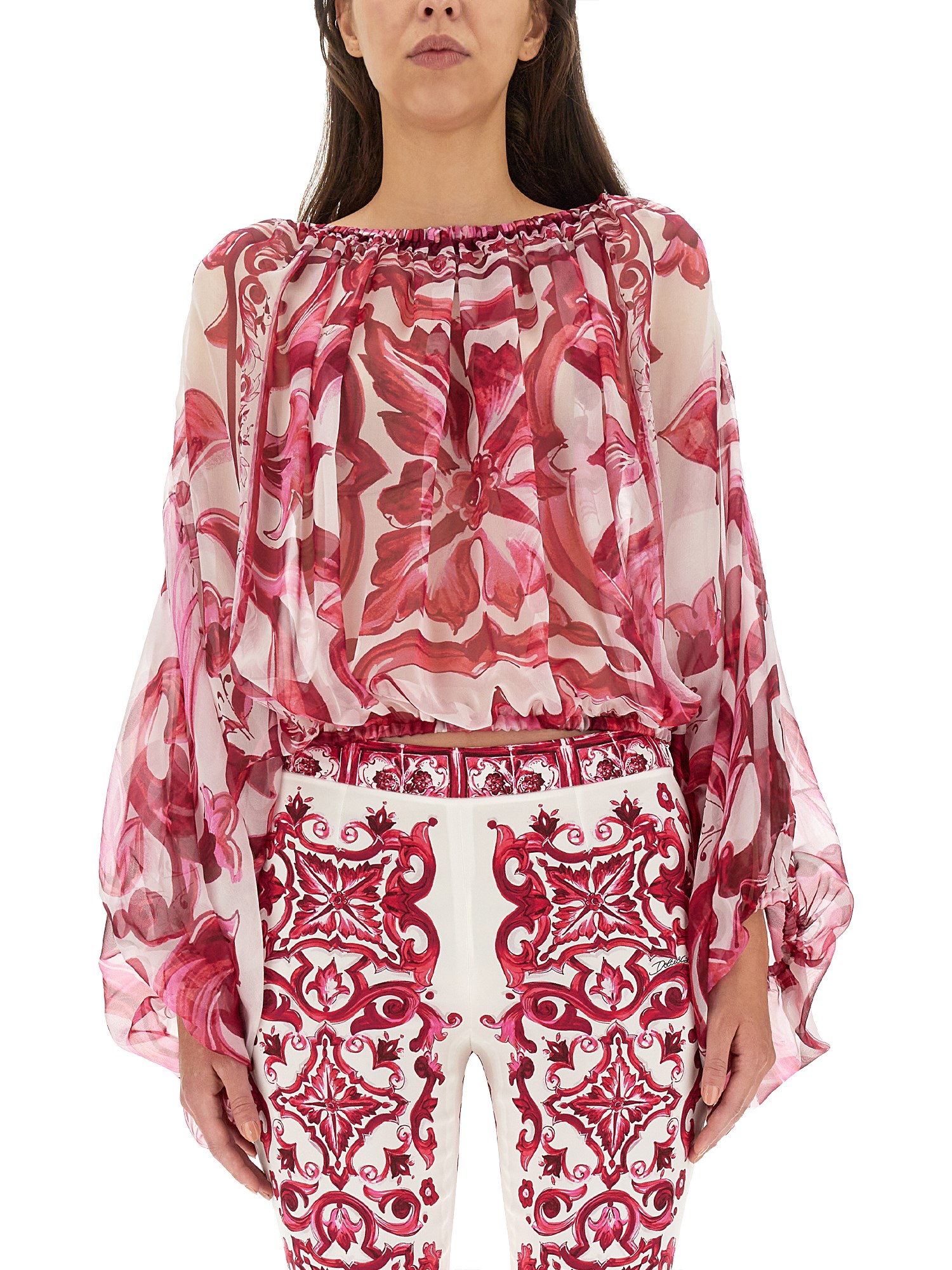 Dolce & Gabbana dolce & gabbana chiffon blouse with majolica print