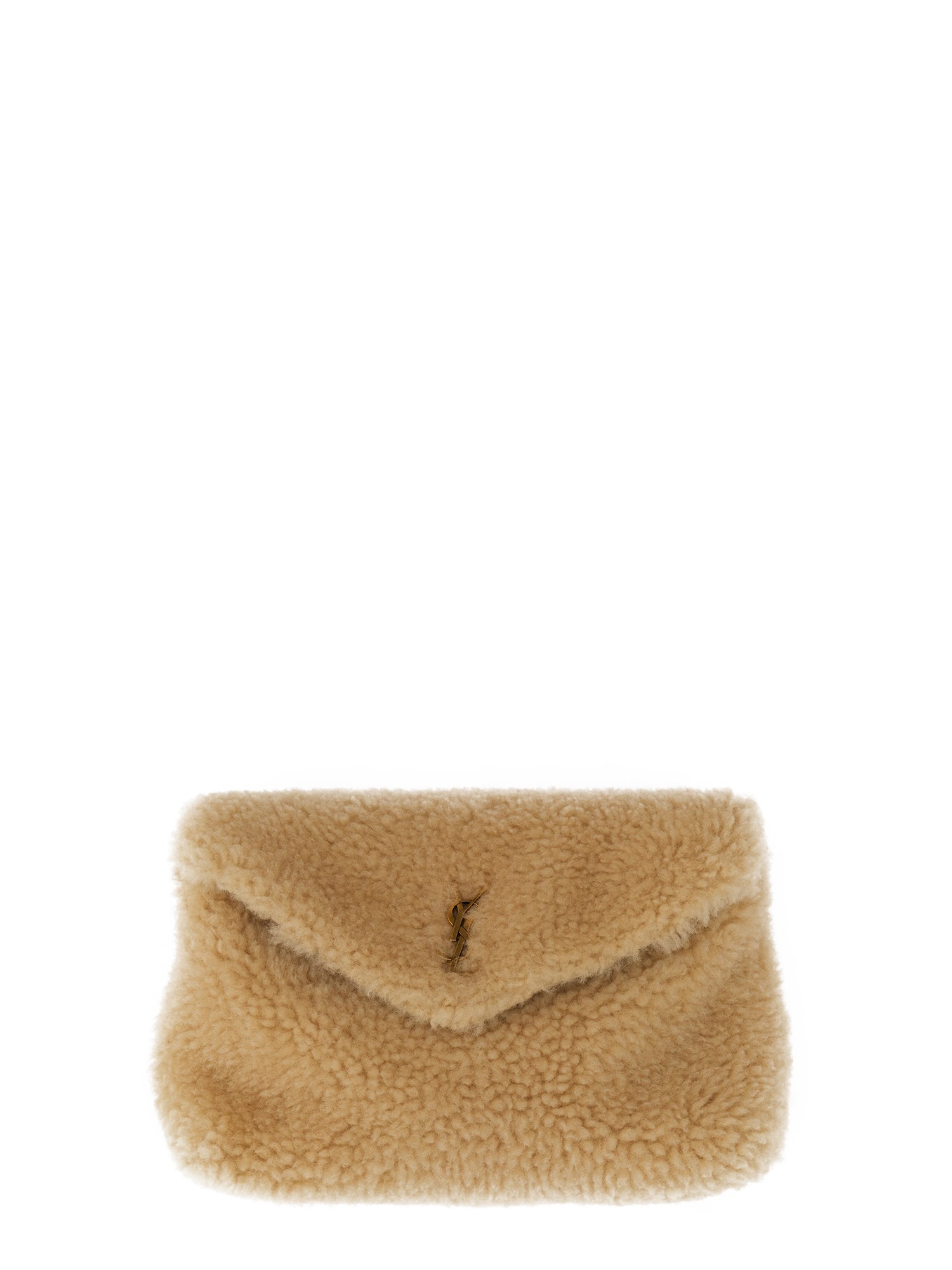 Saint Laurent saint laurent shearling puffer pouch