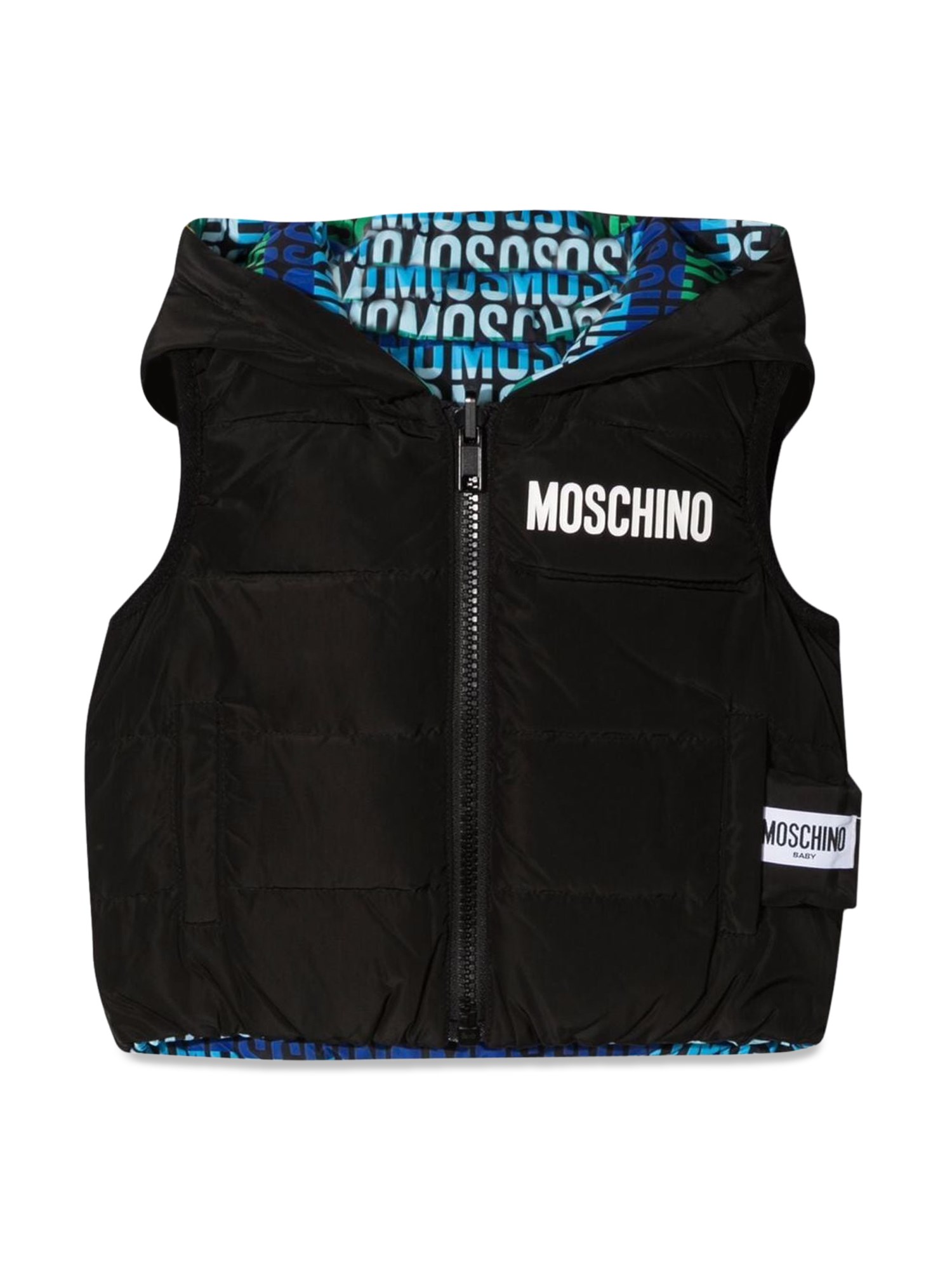 Moschino moschino gilet reversibile con cappuccio