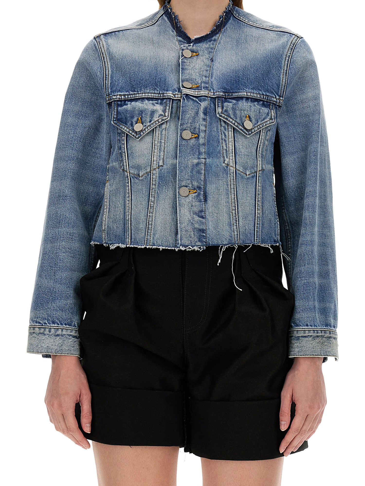 Maison Margiela maison margiela collarless cropped jacket