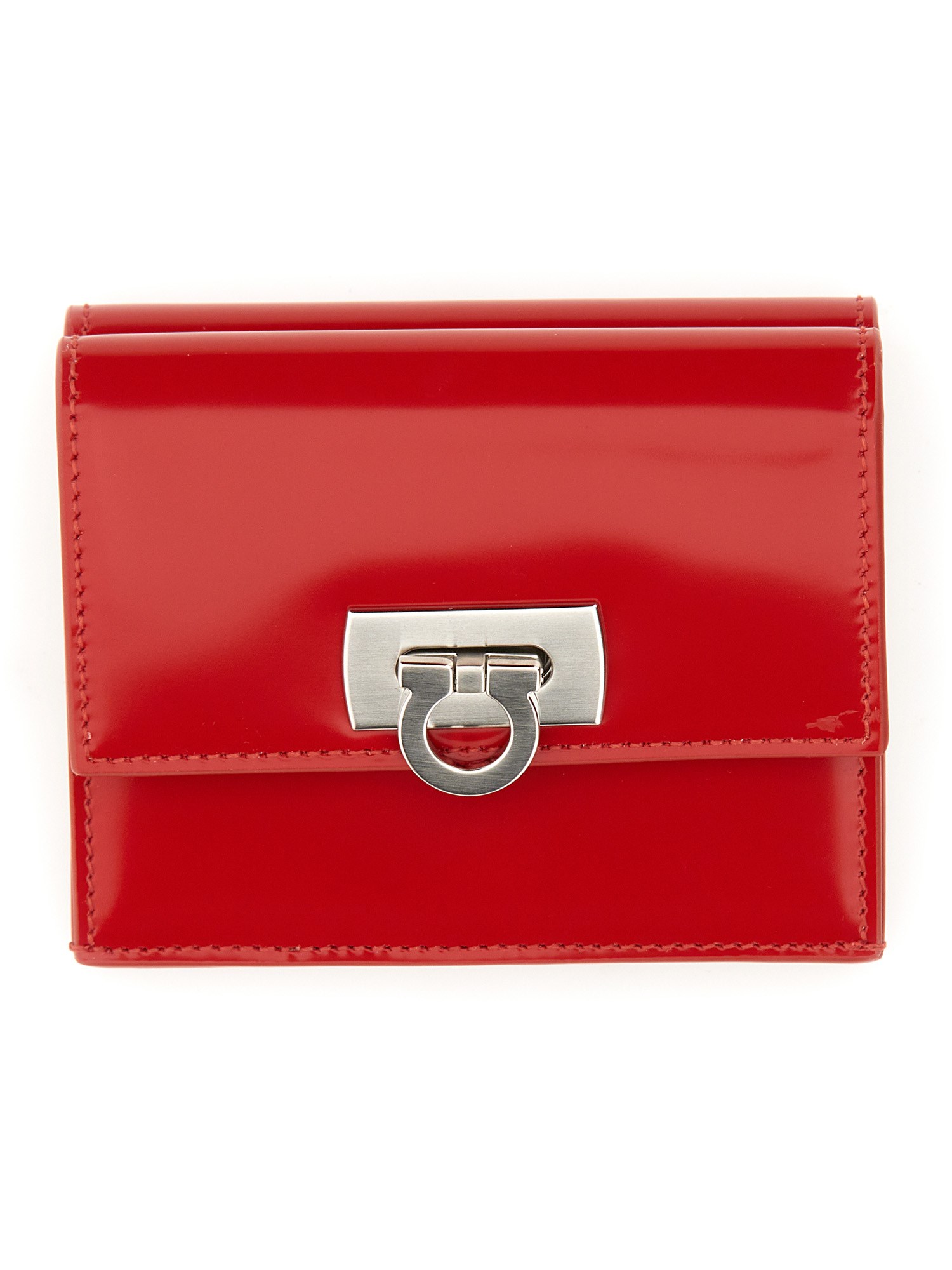 Ferragamo ferragamo compact wallet with hook-and-eye closure