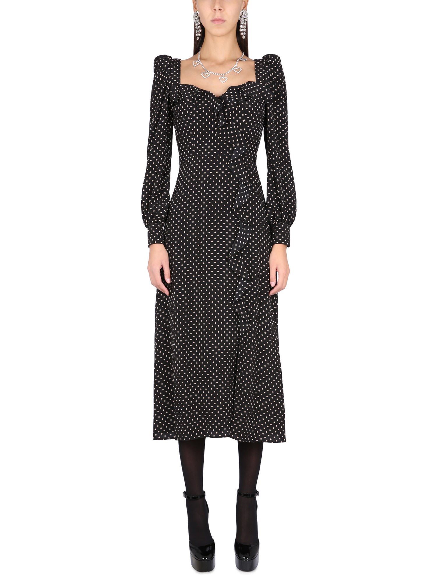 Alessandra Rich alessandra rich polka dot silk dress