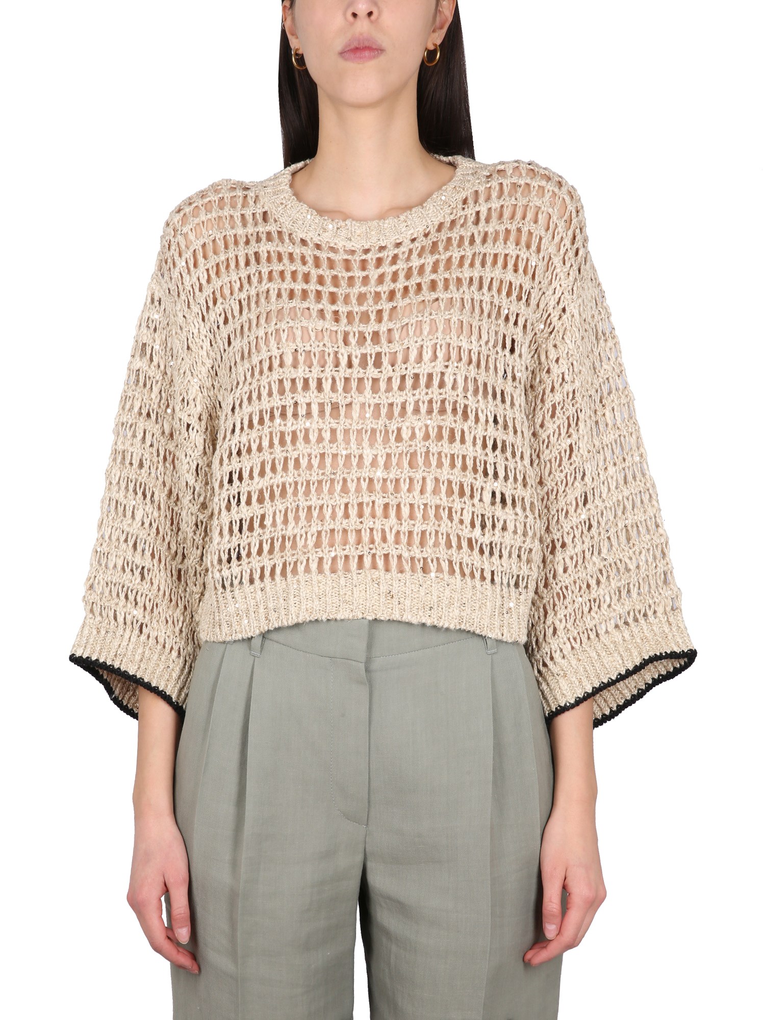 Brunello Cucinelli brunello cucinelli mesh crew neck jersey