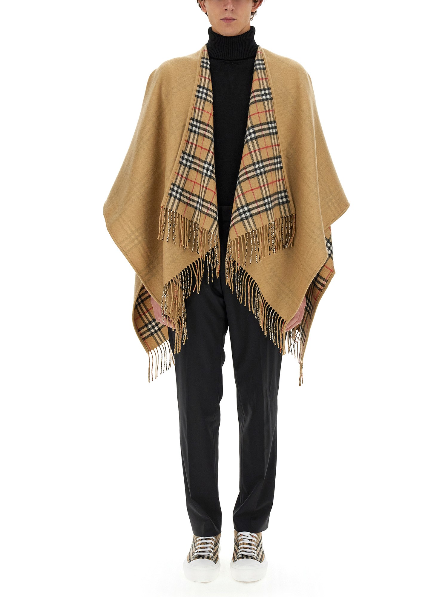 Burberry burberry reversible check wool cape