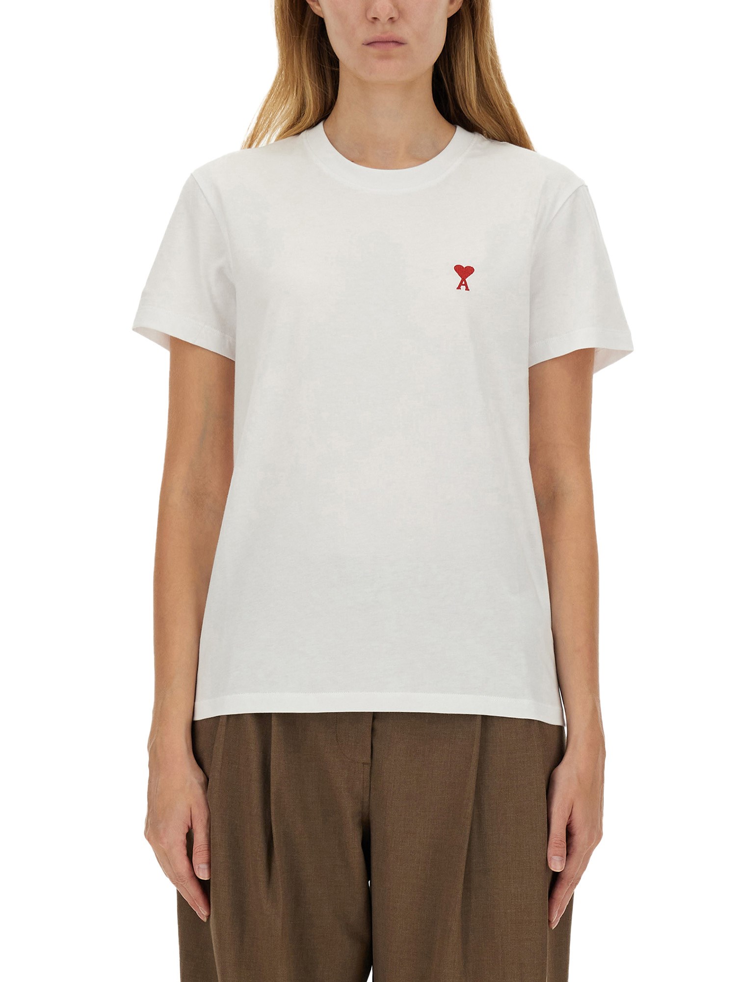 Ami Paris ami paris t-shirt with logo embroidery