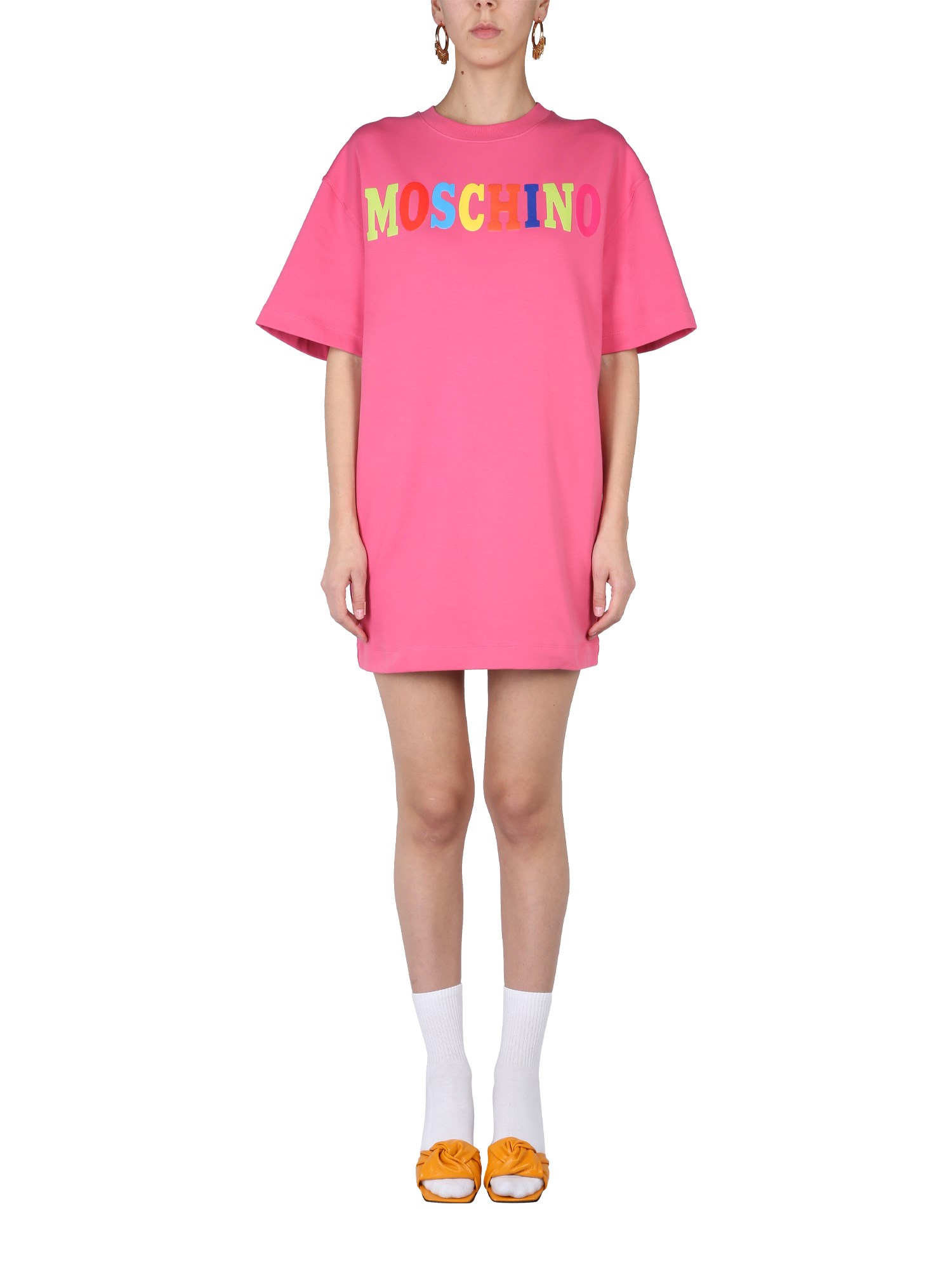 Moschino moschino flocked logo dress