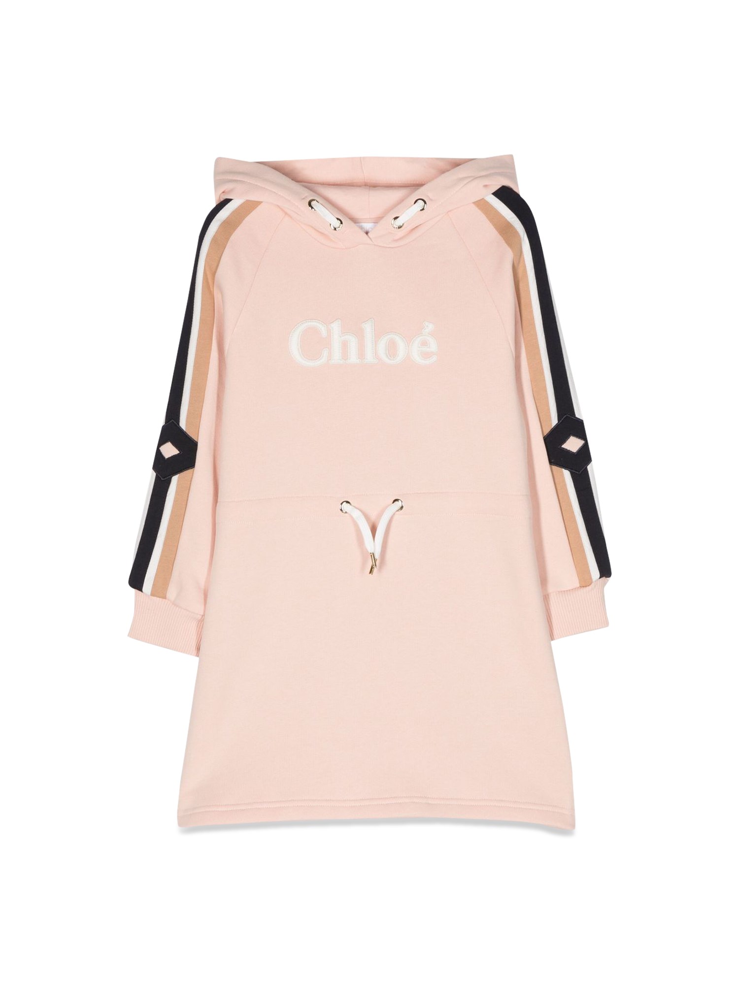  chloe' hooded dress with logo