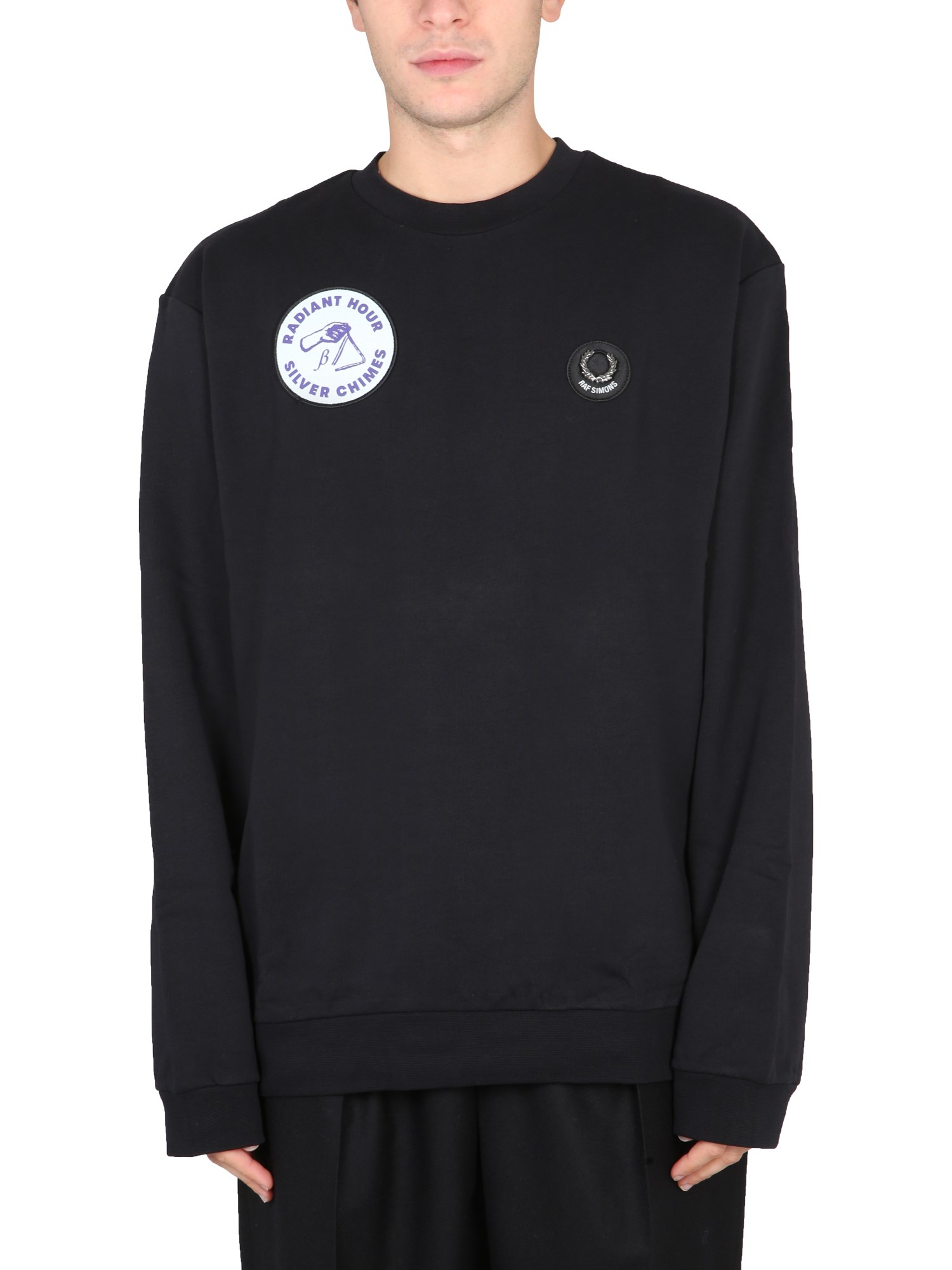 fred perry x raf simons fred perry x raf simons sweatshirt with patch