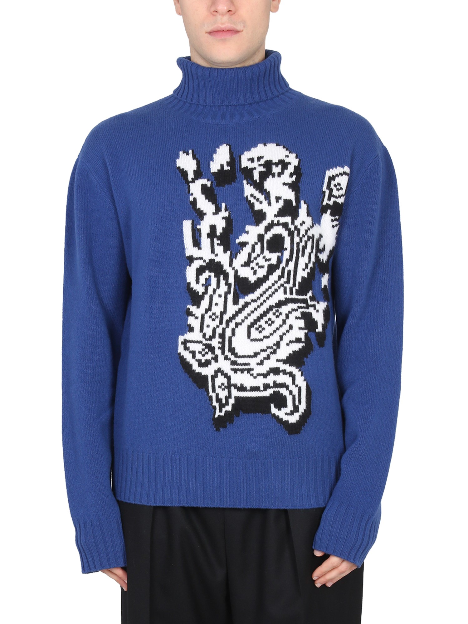 Etro etro inlaid jacquard turtleneck sweater