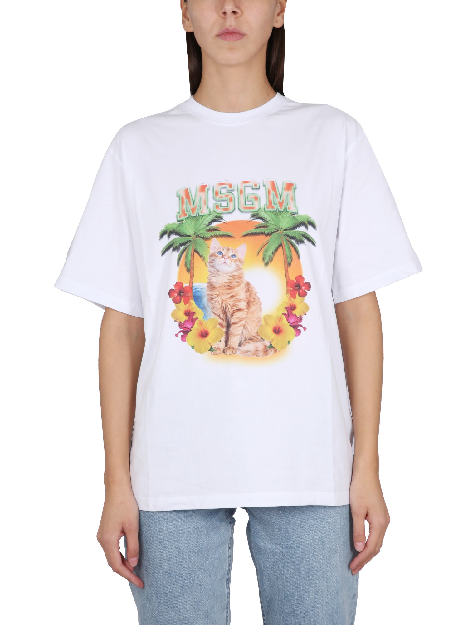 Msgm msgm logo print t-shirt