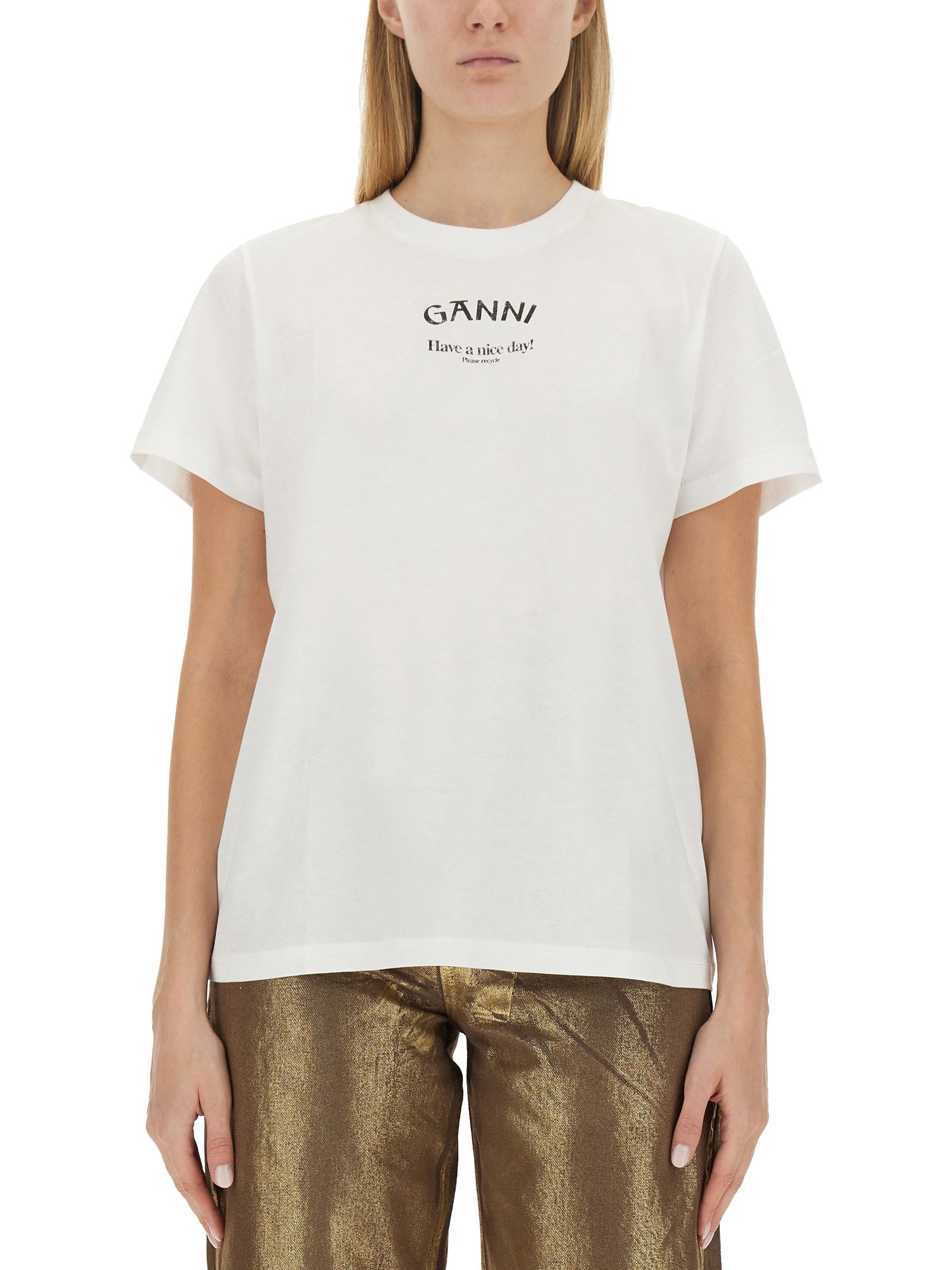 Ganni ganni t-shirt with logo