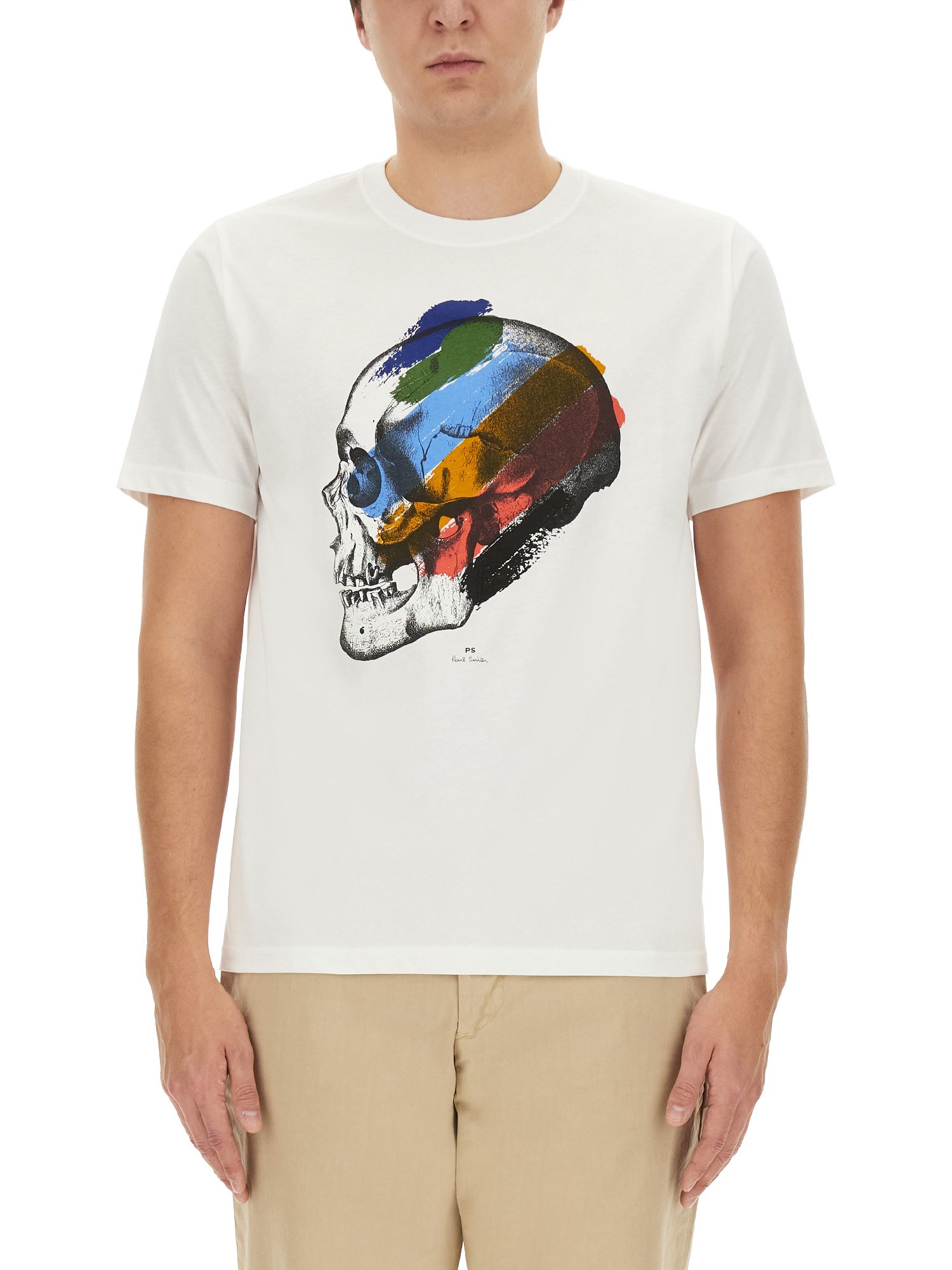  ps by paul smith skull stripe print t-shirt