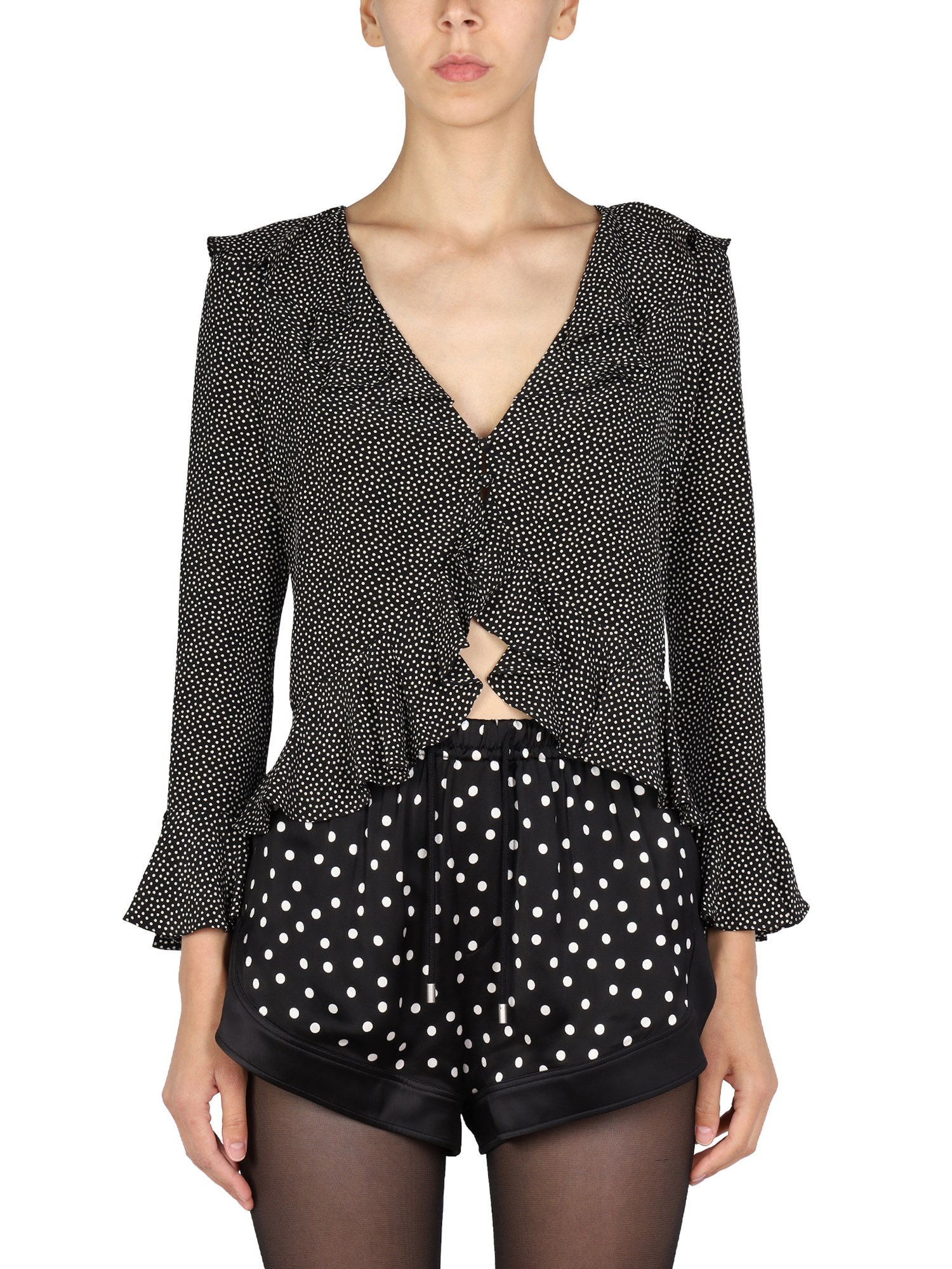 Saint Laurent saint laurent ruching blouse