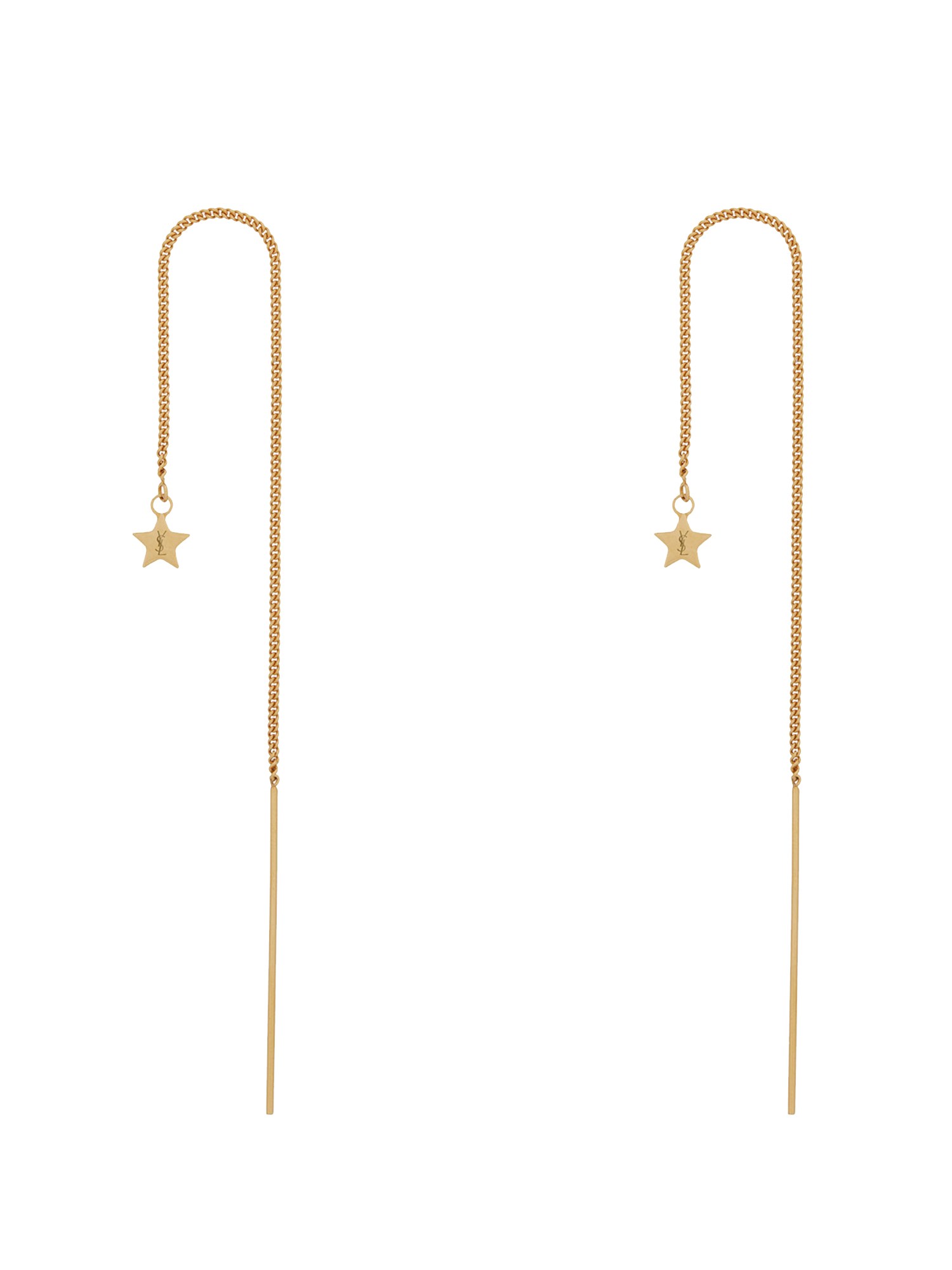 Saint Laurent saint laurent long chain and star earrings