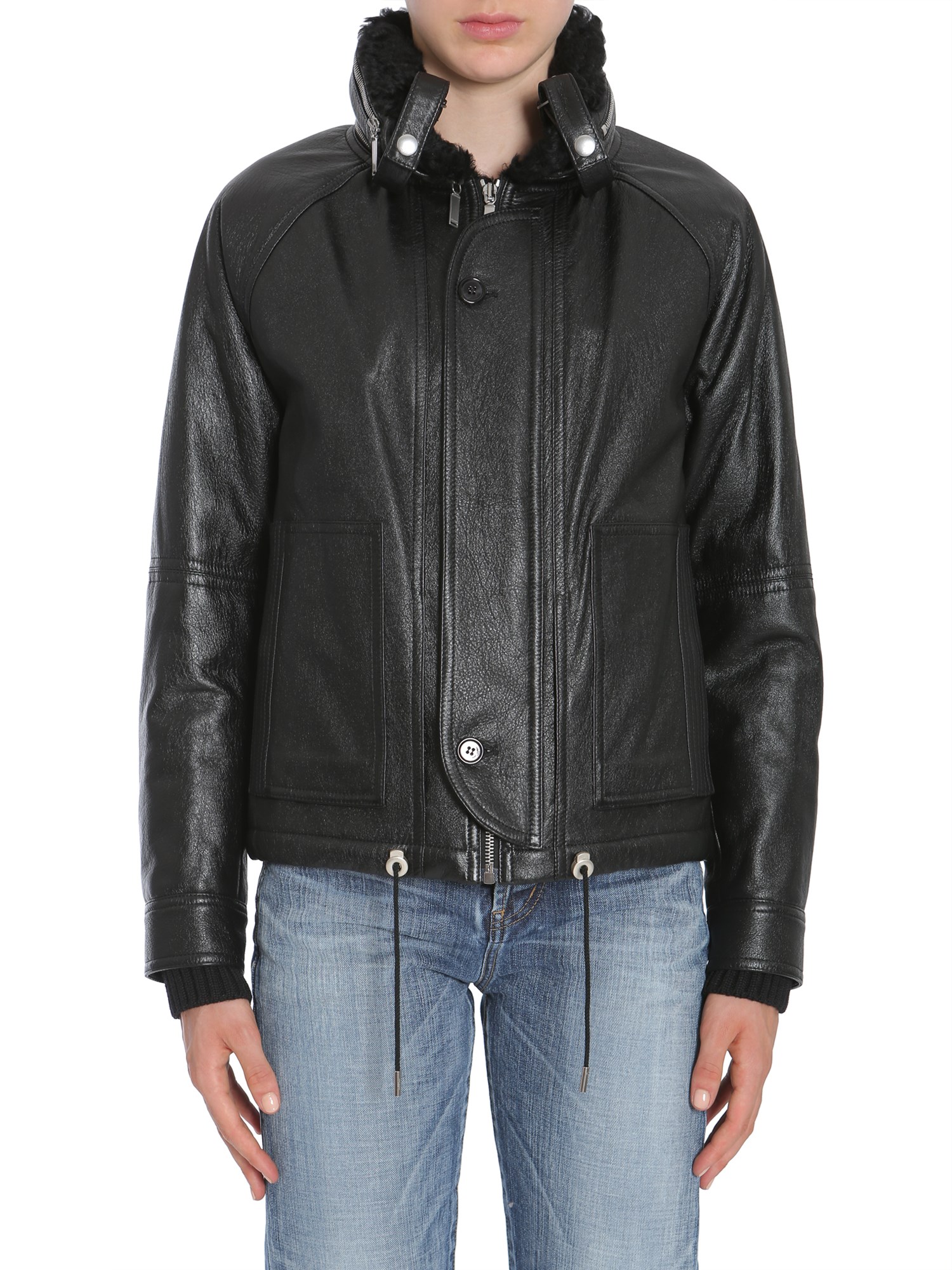 Saint Laurent saint laurent leather bomber jacket