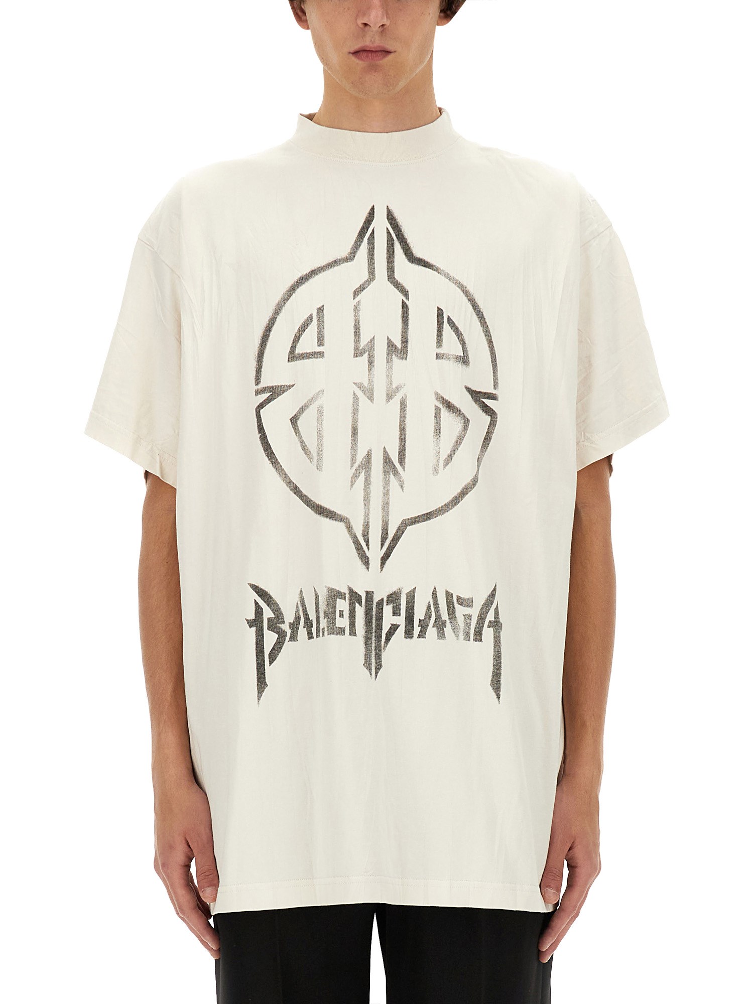 Balenciaga balenciaga metal bb stencil oversized t-shirt