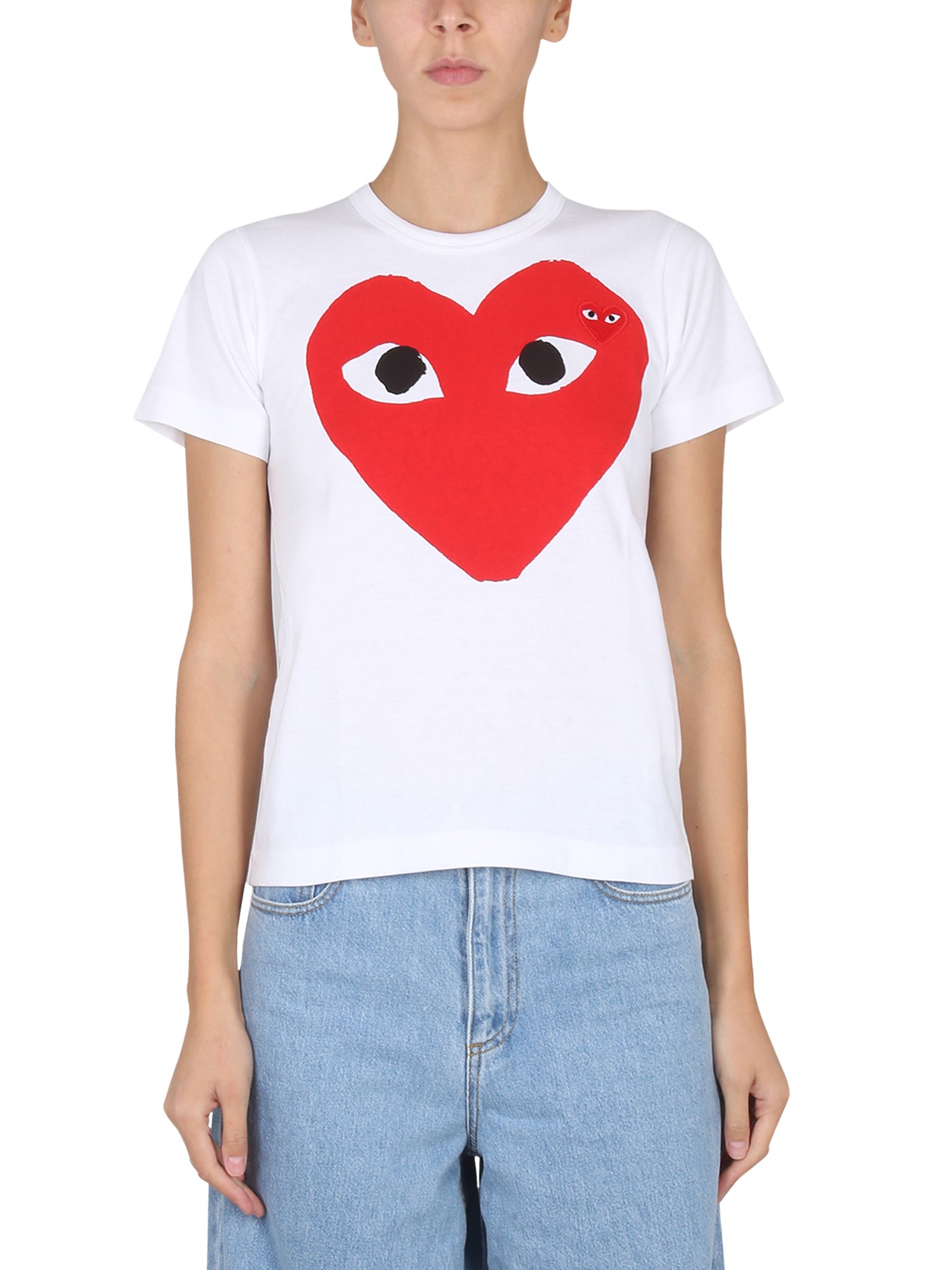 Comme Des Garçons Play comme des garcons play logo print t-shirt