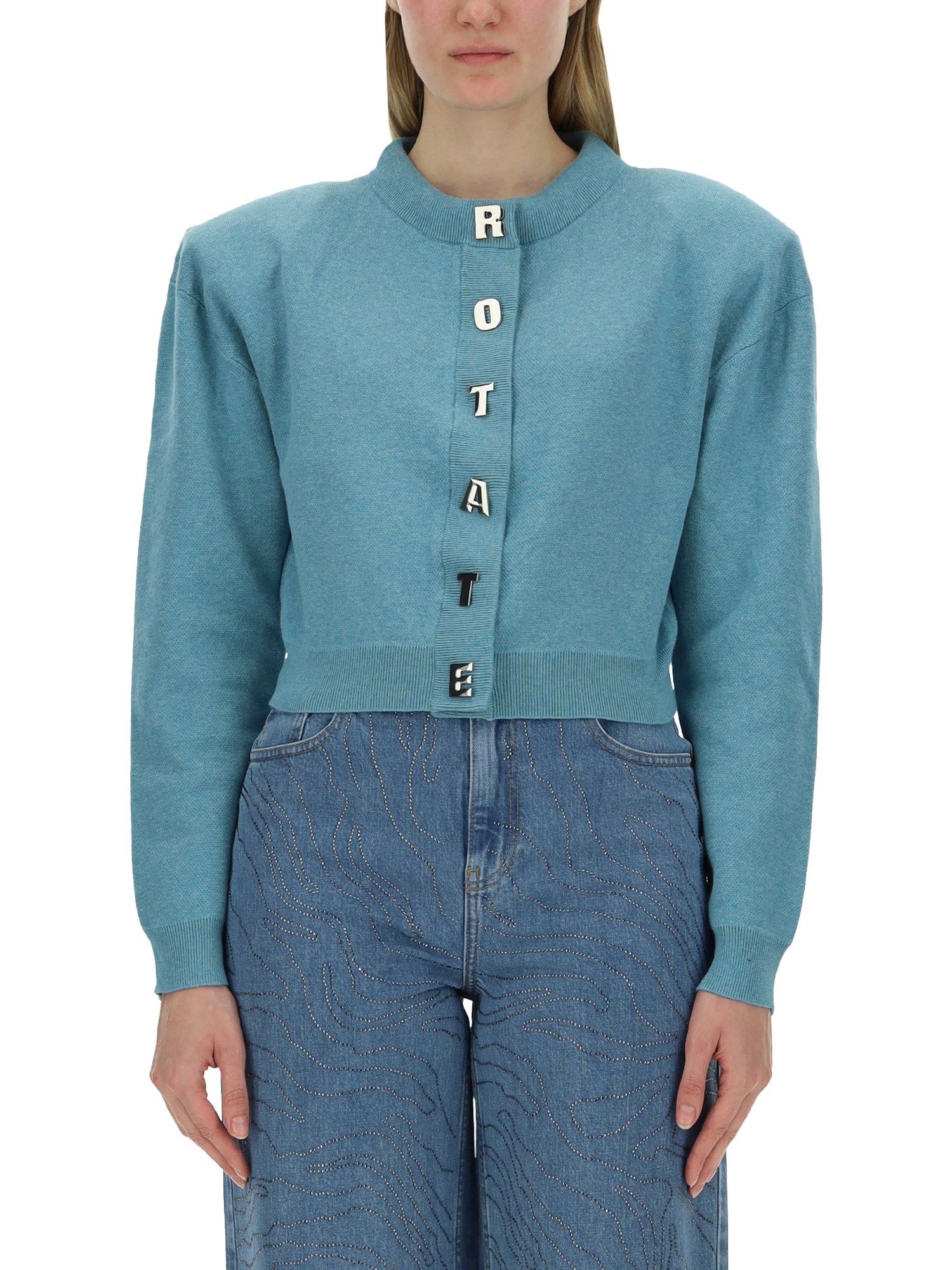  rotate birger christensen cardigan with logo