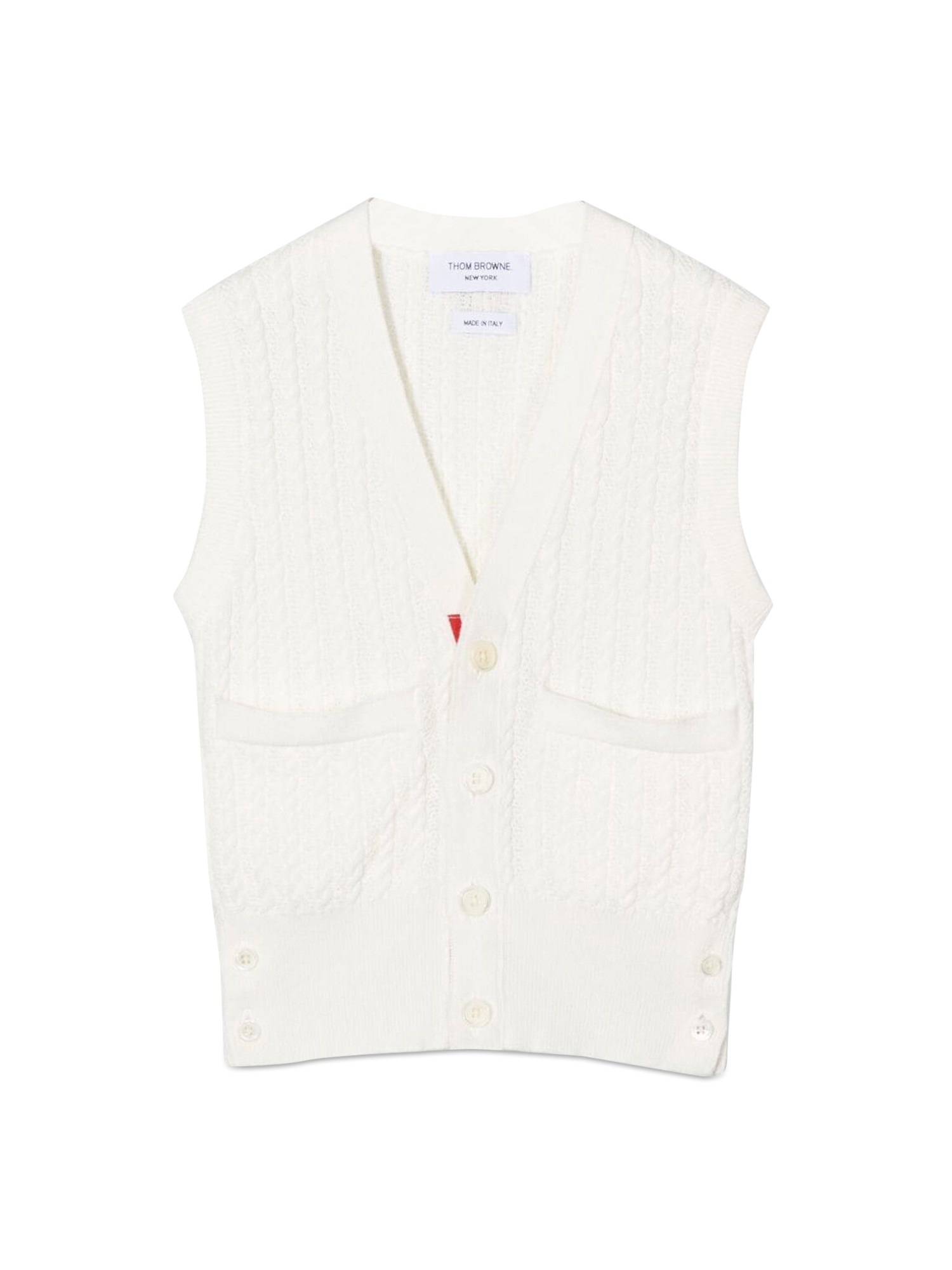 Thom Browne thom browne v neck baby cable cardigan vest