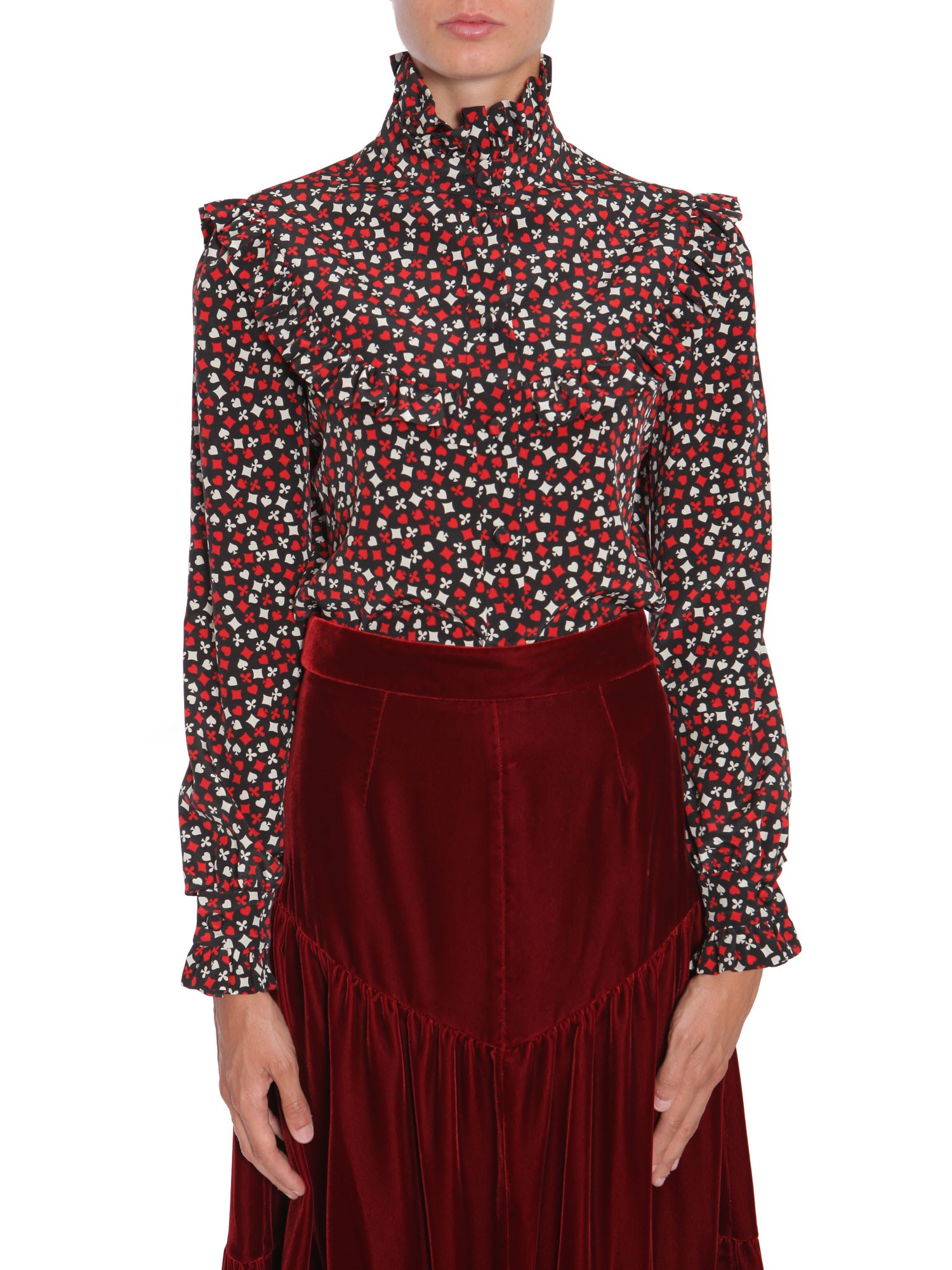 Saint Laurent saint laurent stand up collar blouse