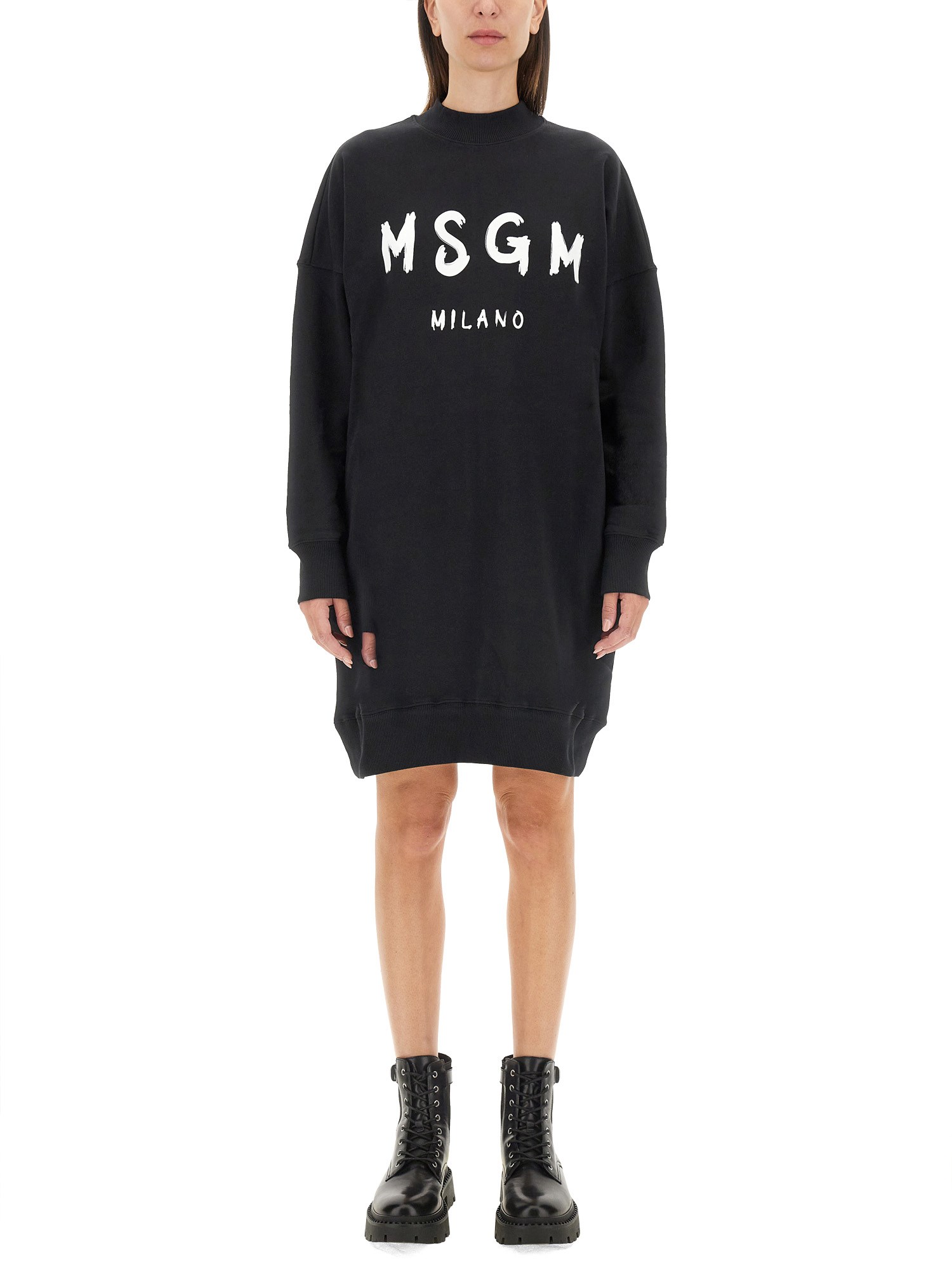 Msgm msgm brushed logo dress