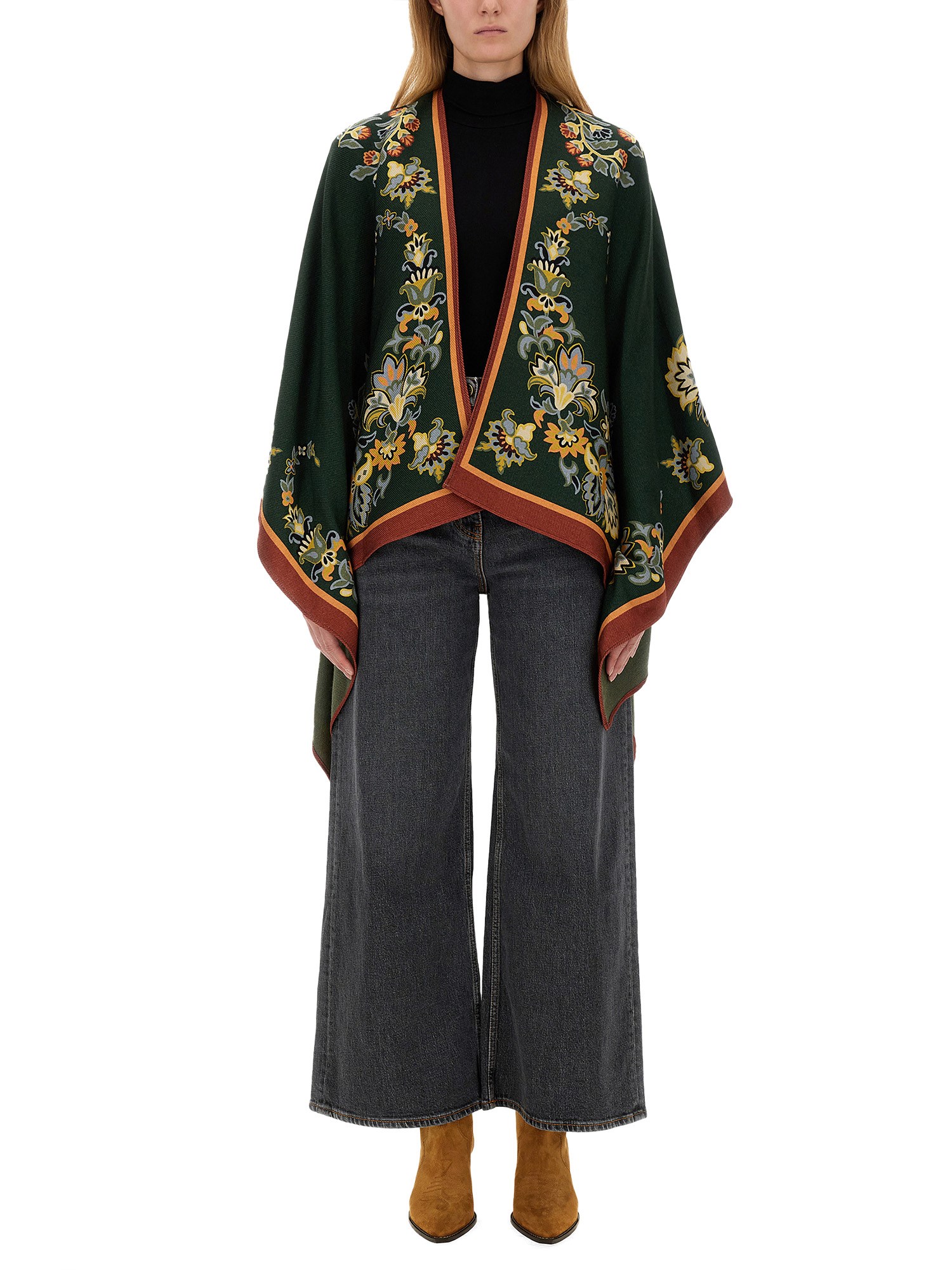 Etro etro floral paisley cape