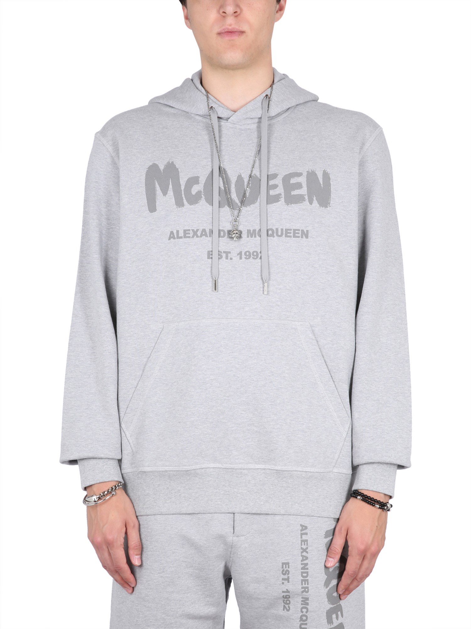 Alexander McQueen alexander mcqueen graffiti logo print sweatshirt