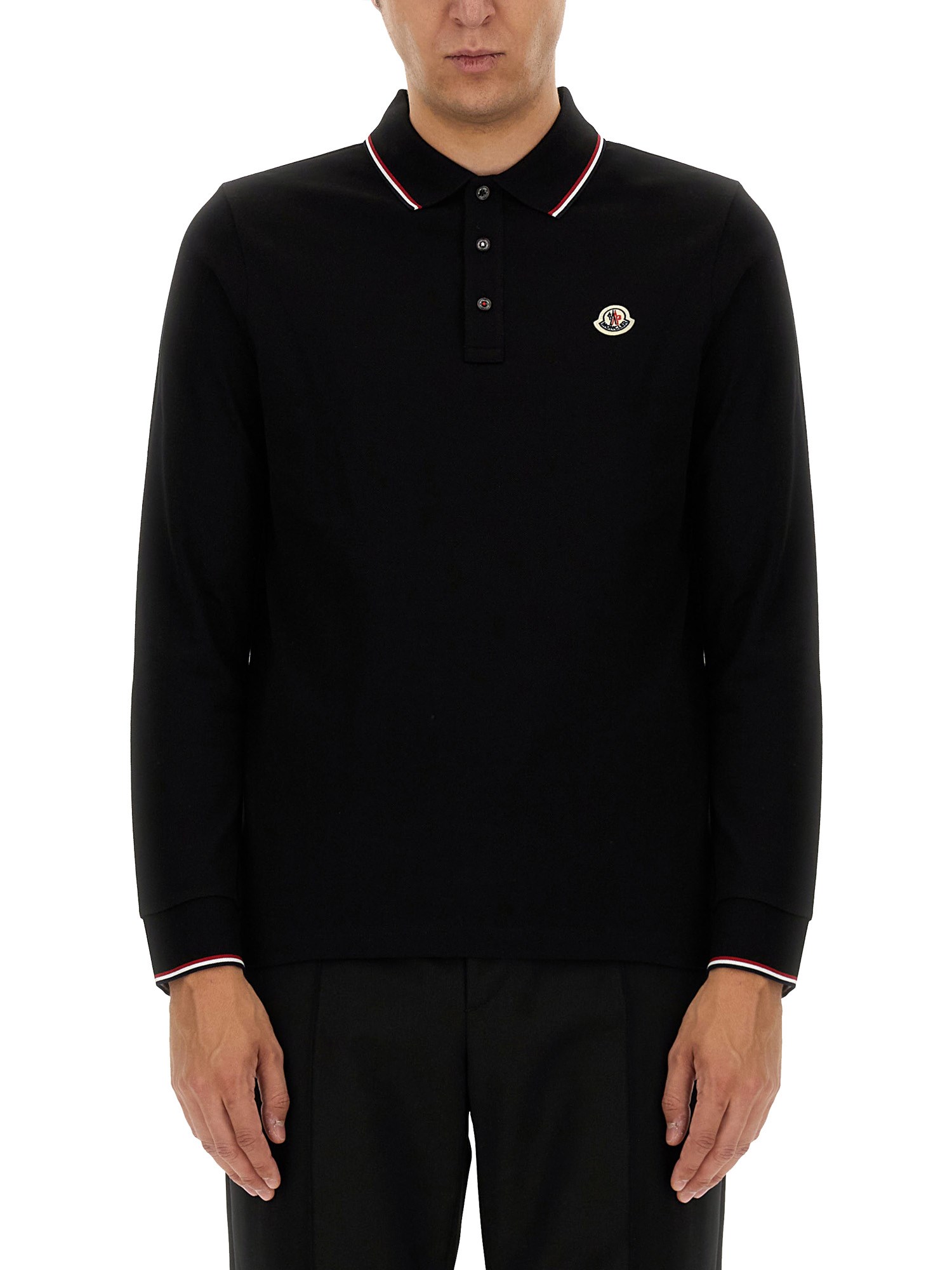 Moncler moncler polo with logo patch