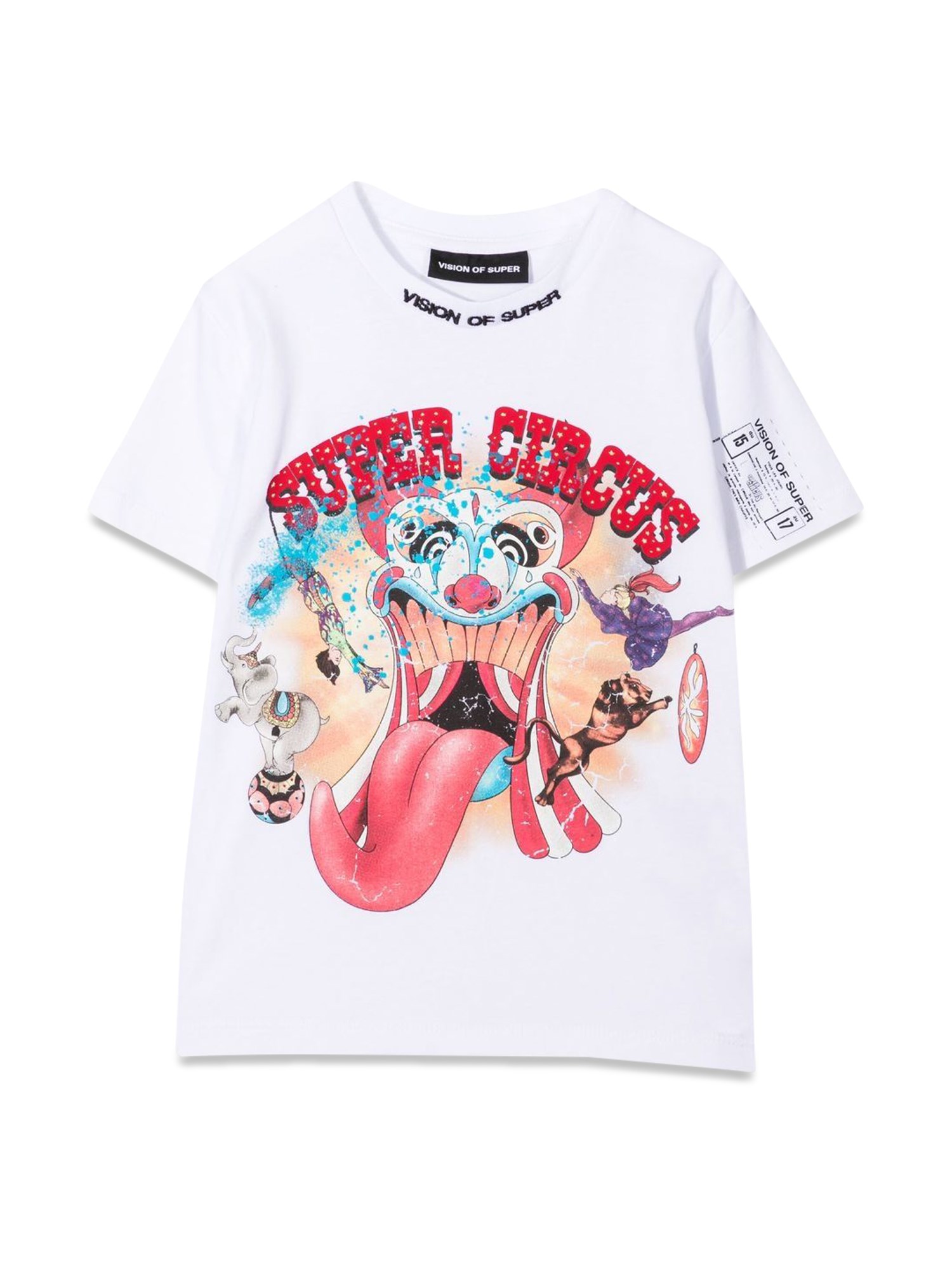 Vision Of Super vision of super white kids t-shirt with tongue print