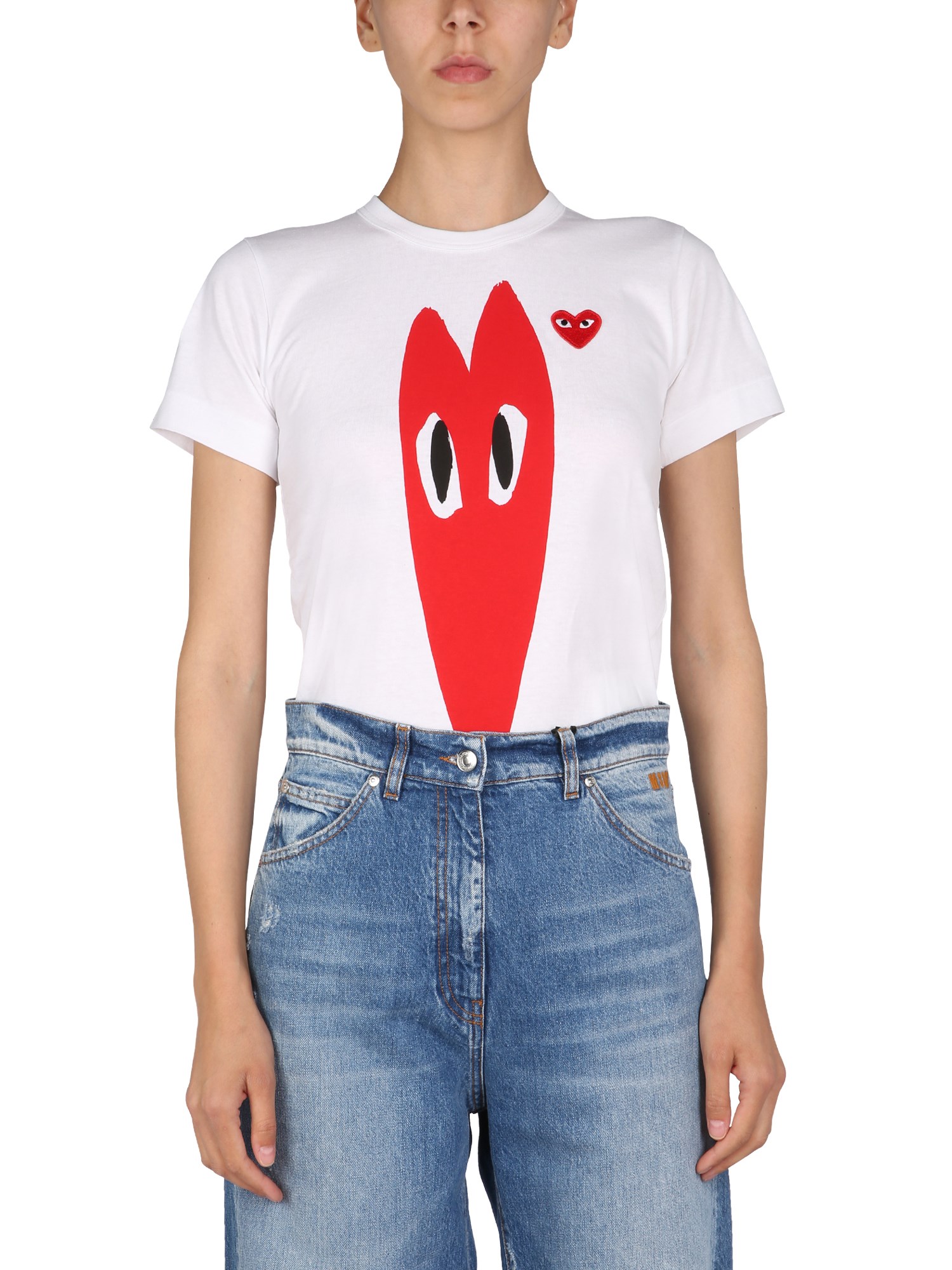 Comme Des Garçons Play comme des garcons play logo print t-shirt