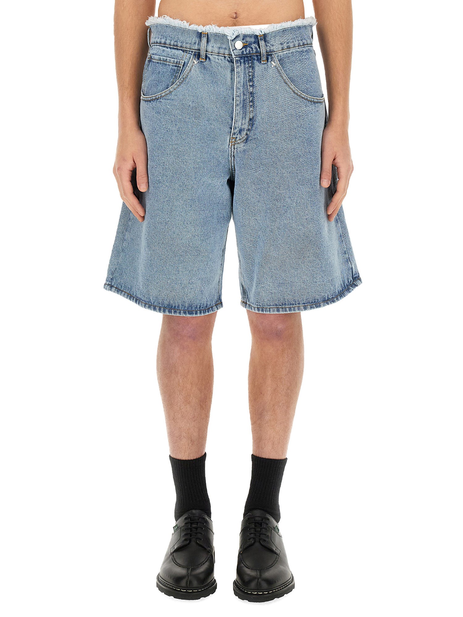 3.paradis 3.paradis distressed bermuda shorts